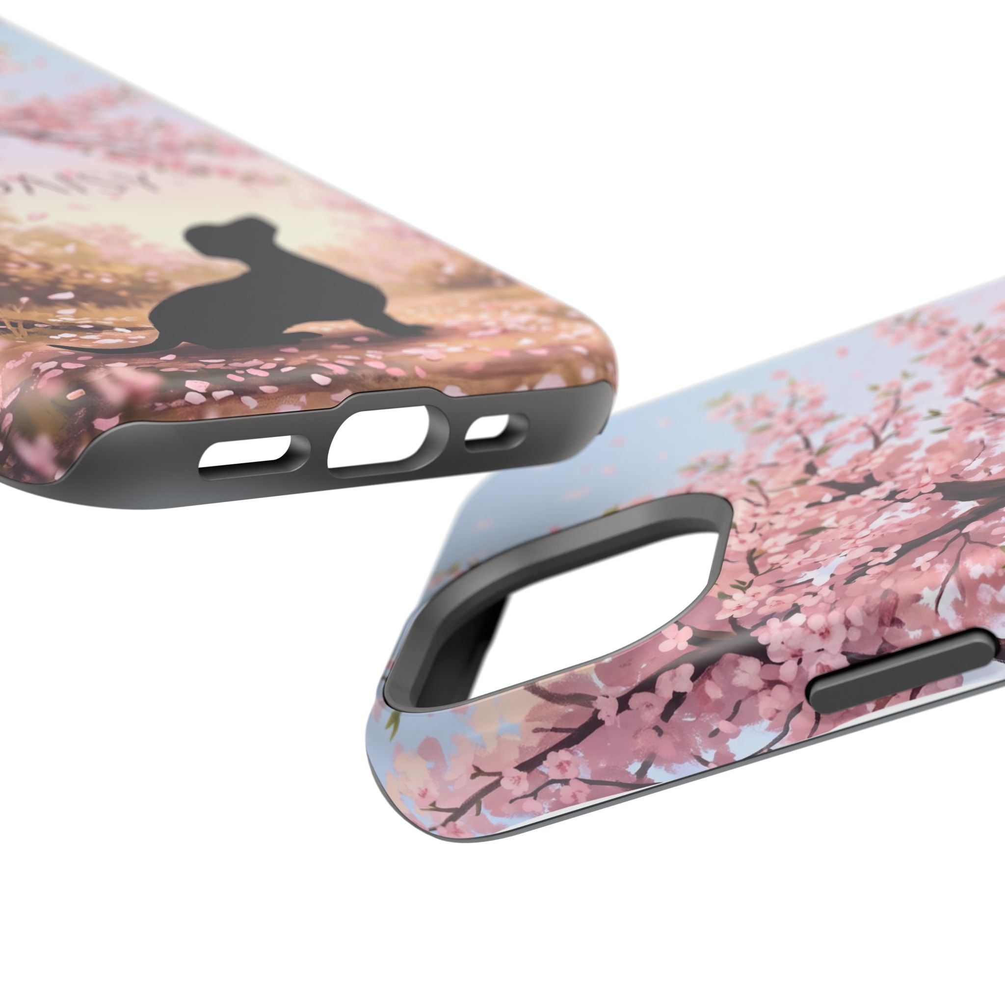 Personalized Dachshund Cherry Blossom Phone Case — Wireless Charging Cover