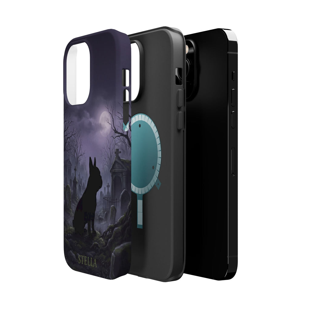 Personalized French Bulldog Moonlit Graveyard Phone Case — Wireless Charging Cover