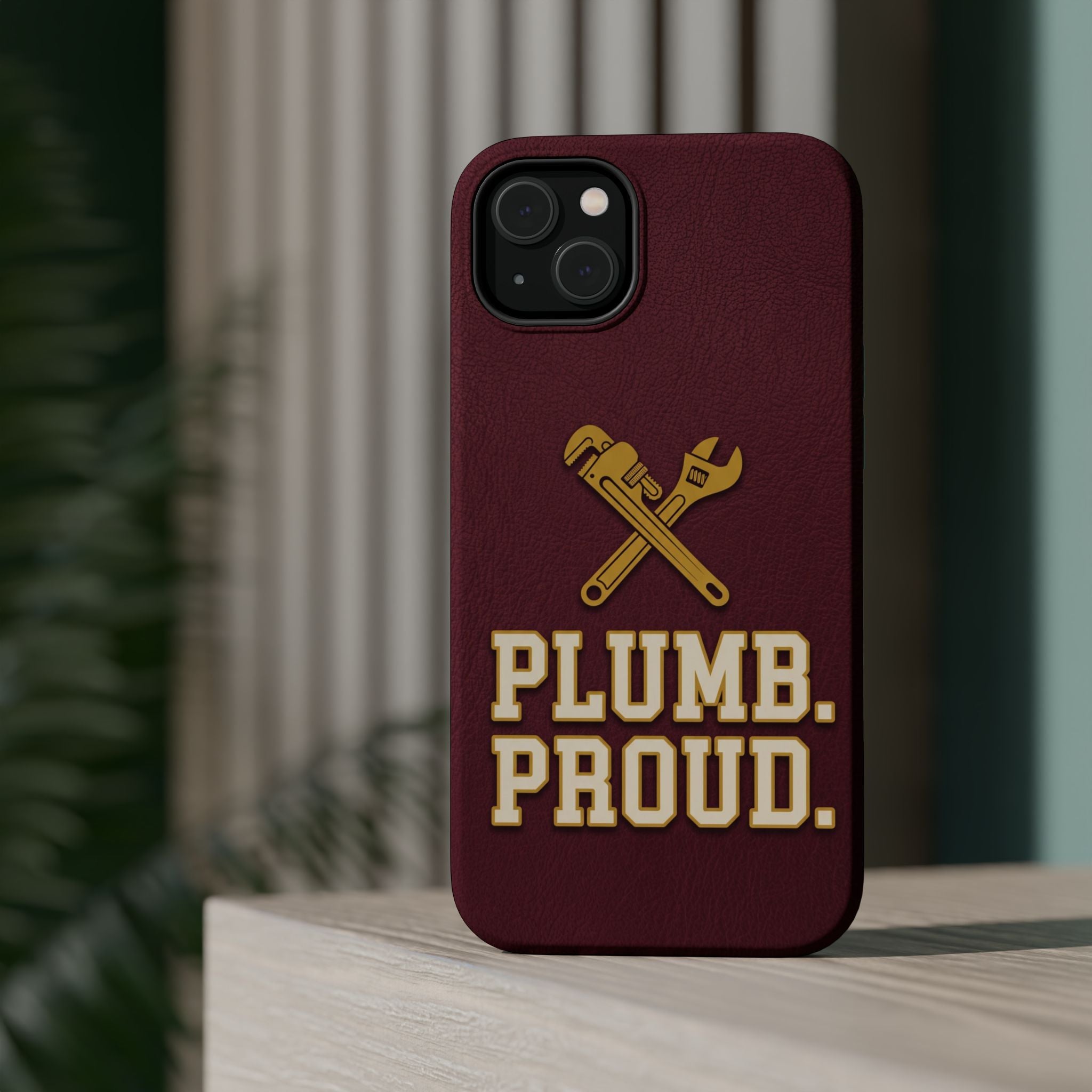 Plumb. Proud. Phone Case — Crossed Wrenches Wireless Charging Cover