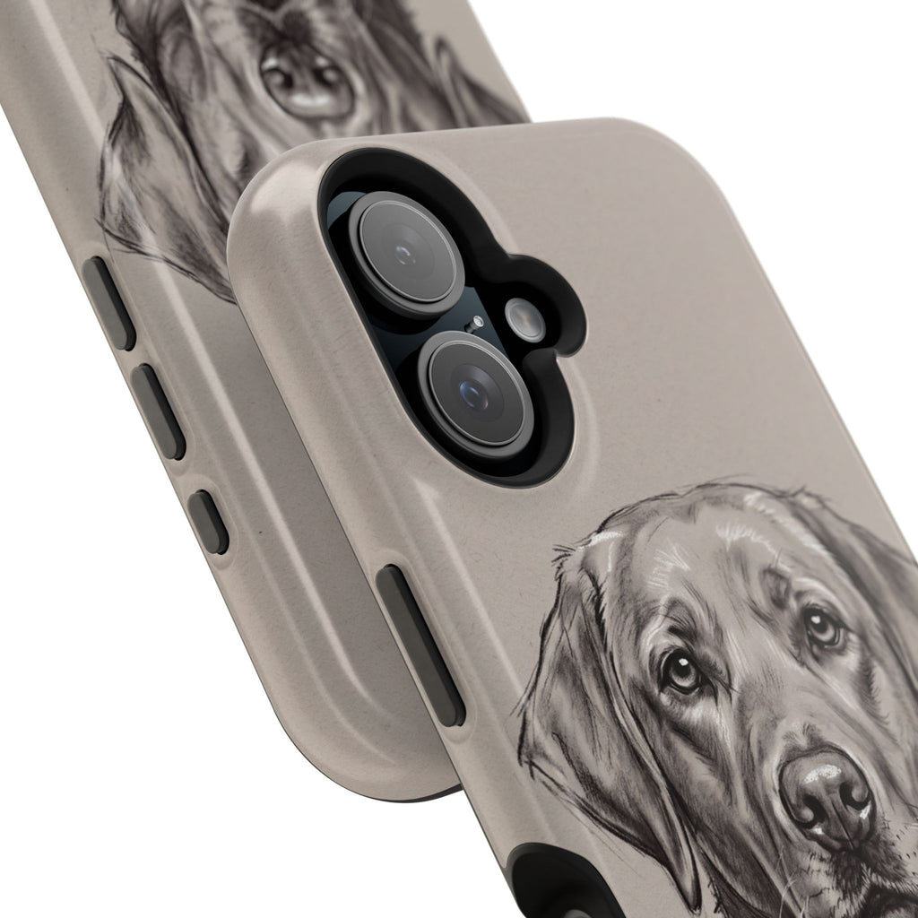 Charcoal Sketch Labrador Phone Case — Tough Magnetic Case with Wireless Charging