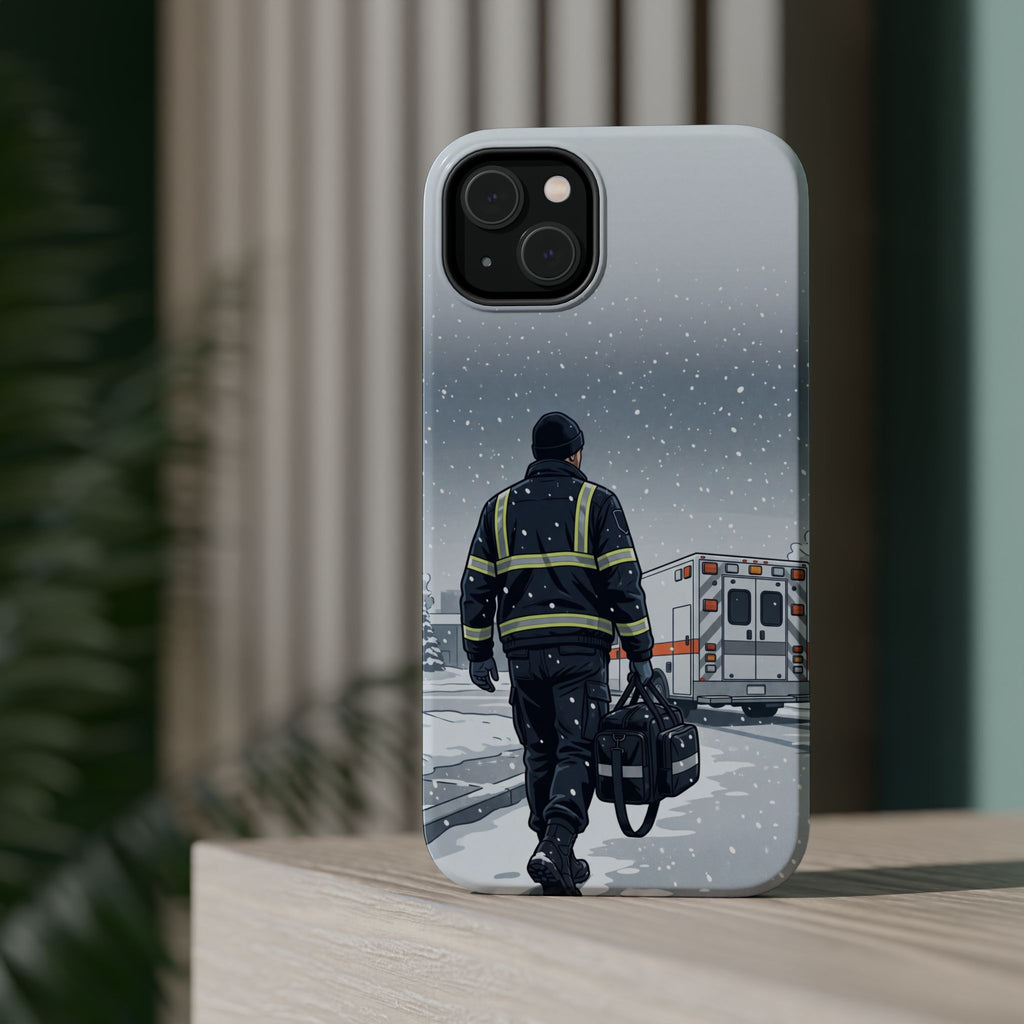 Bold Paramedic/EMT Portrait Phone Case — Magnetic Wireless Charging Cover