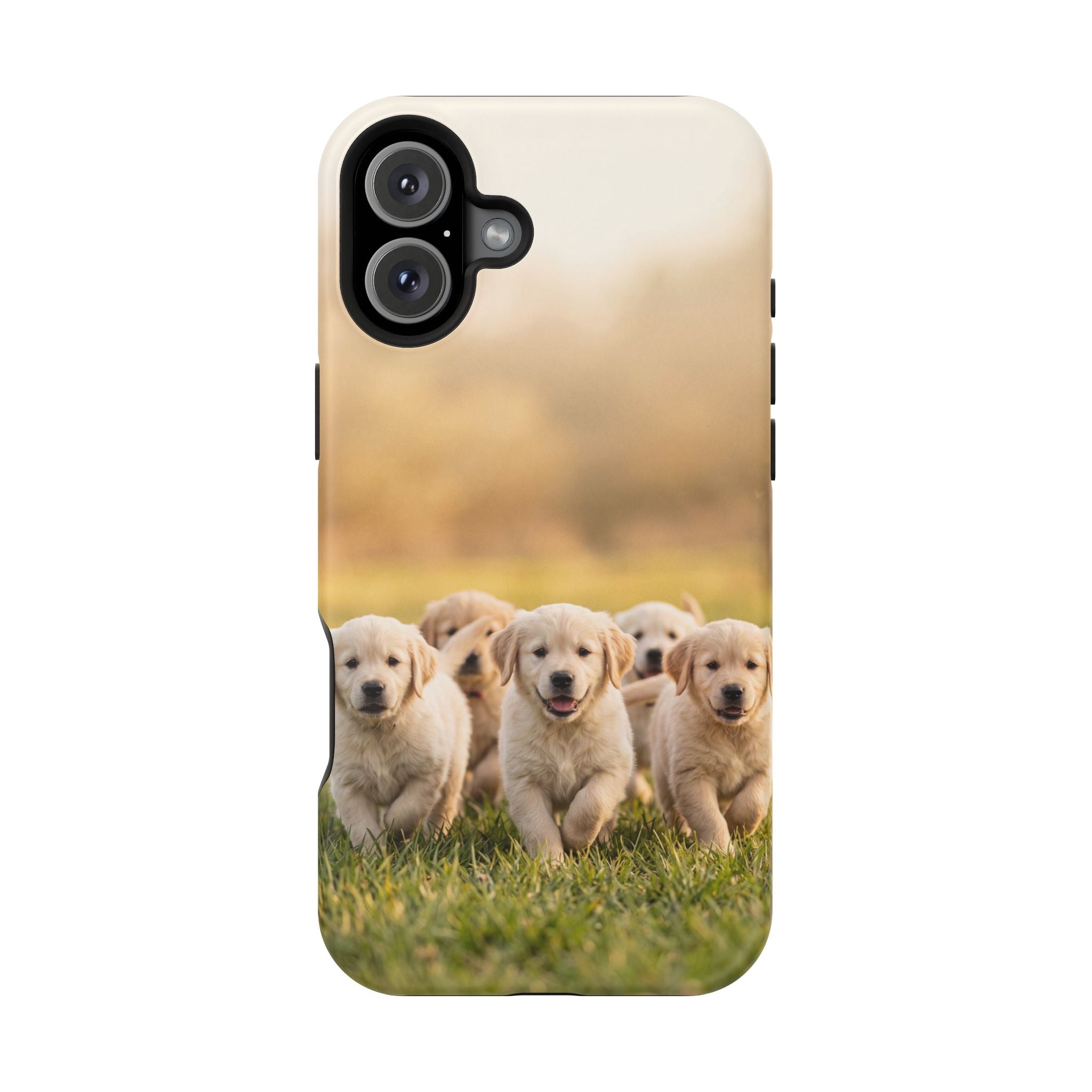 Golden Retriever Puppies Phone Case — Impact-Resistant Wireless Charging Cover