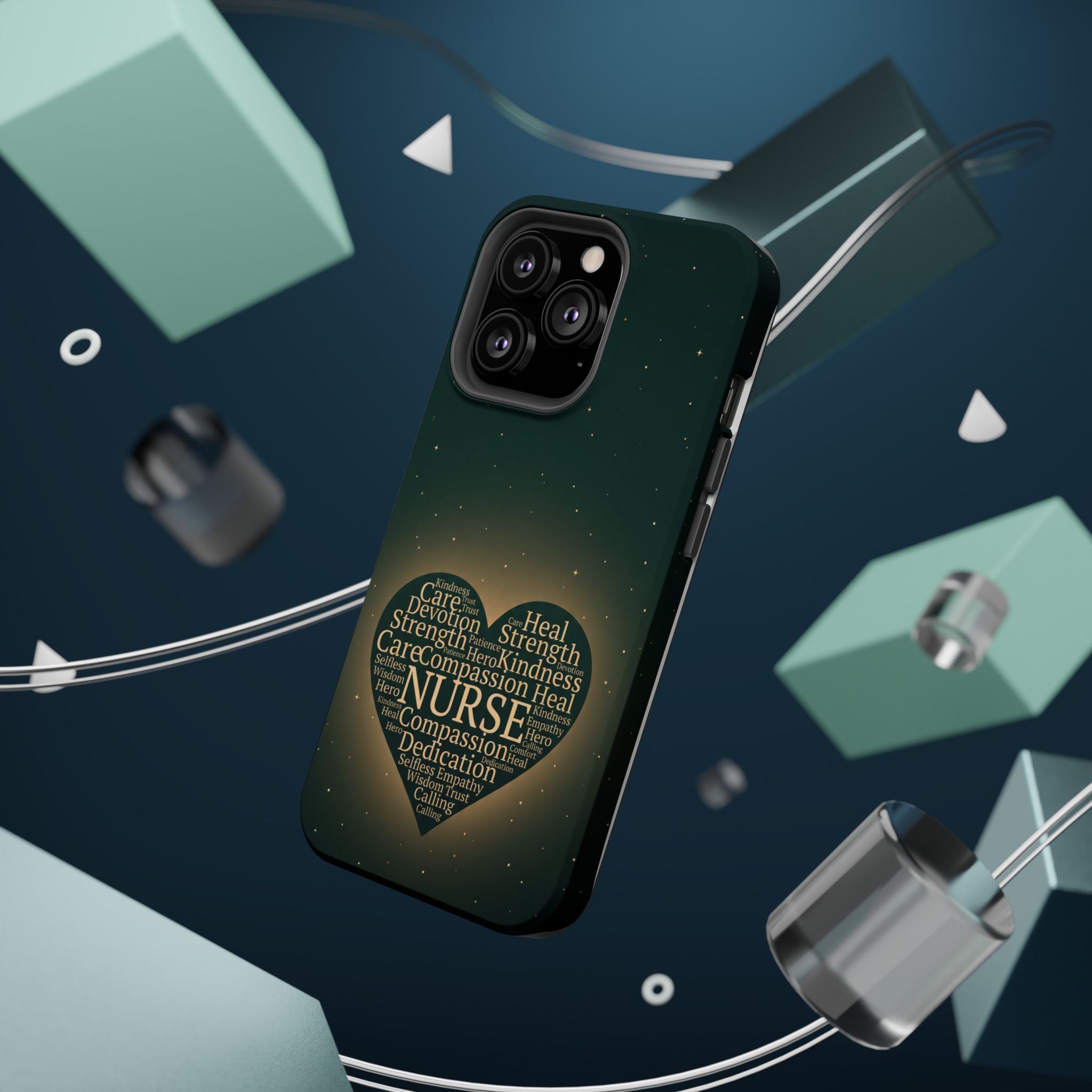 Nurse Heart Word and Art Phone Case — Impact-Resistant Wireless Charging Cover