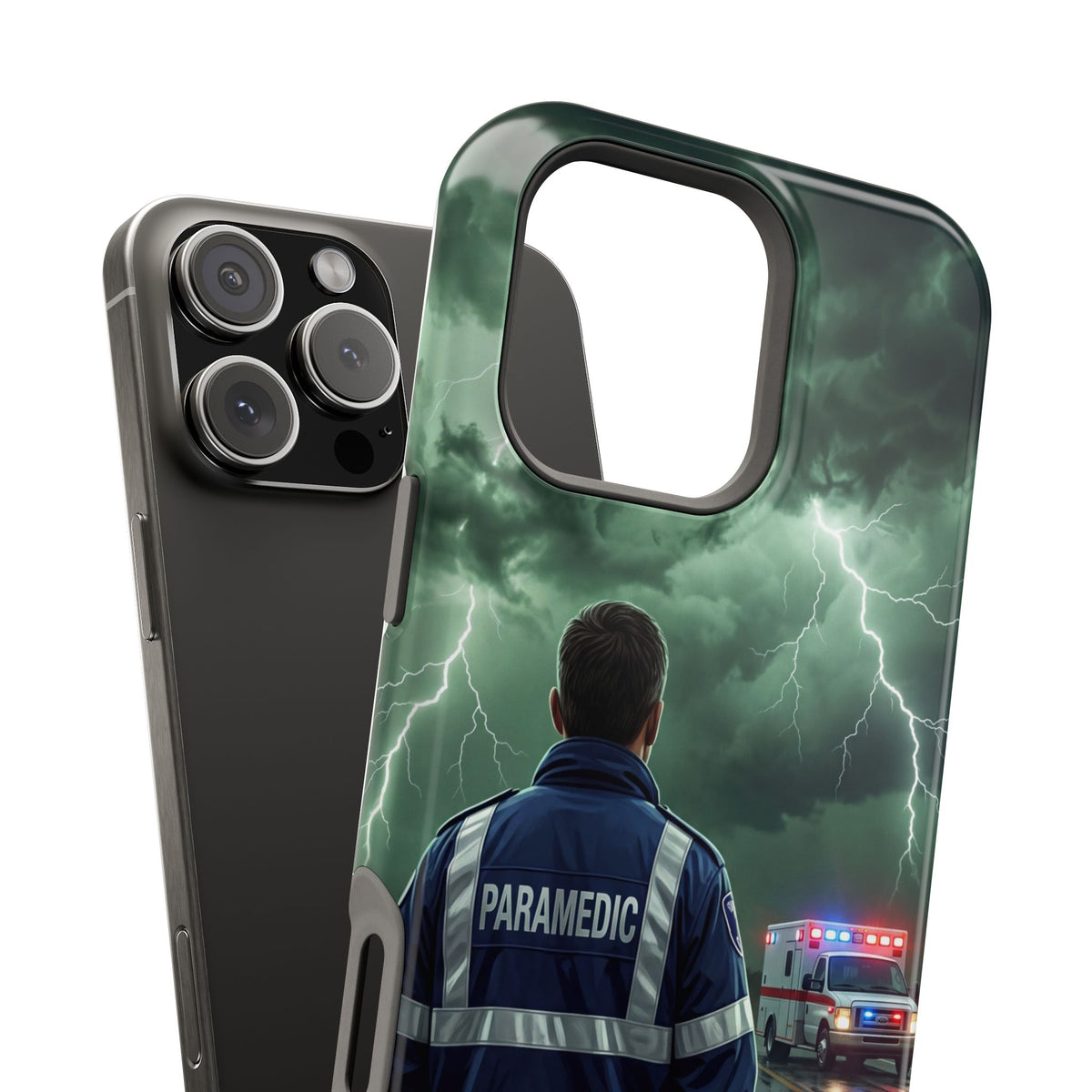 Paramedic Green Storm Phone Case — Magnetic Wireless Charging Cover