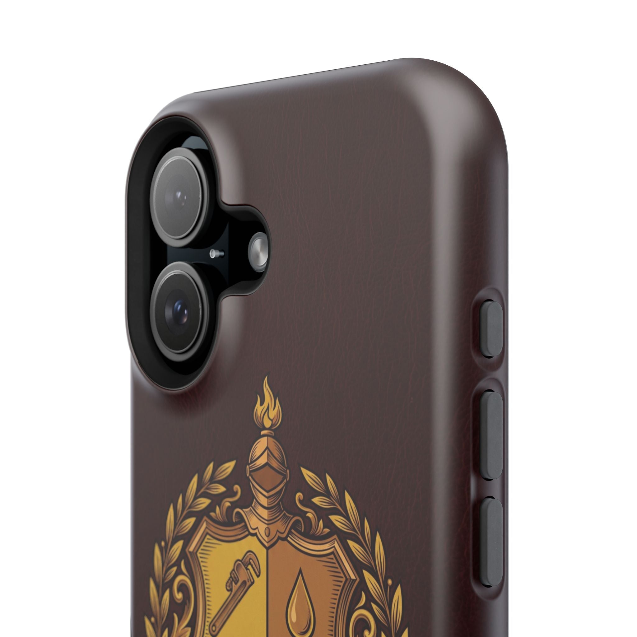 Plumber Crest Phone Case — Heraldic Shield Wireless Charging Cover