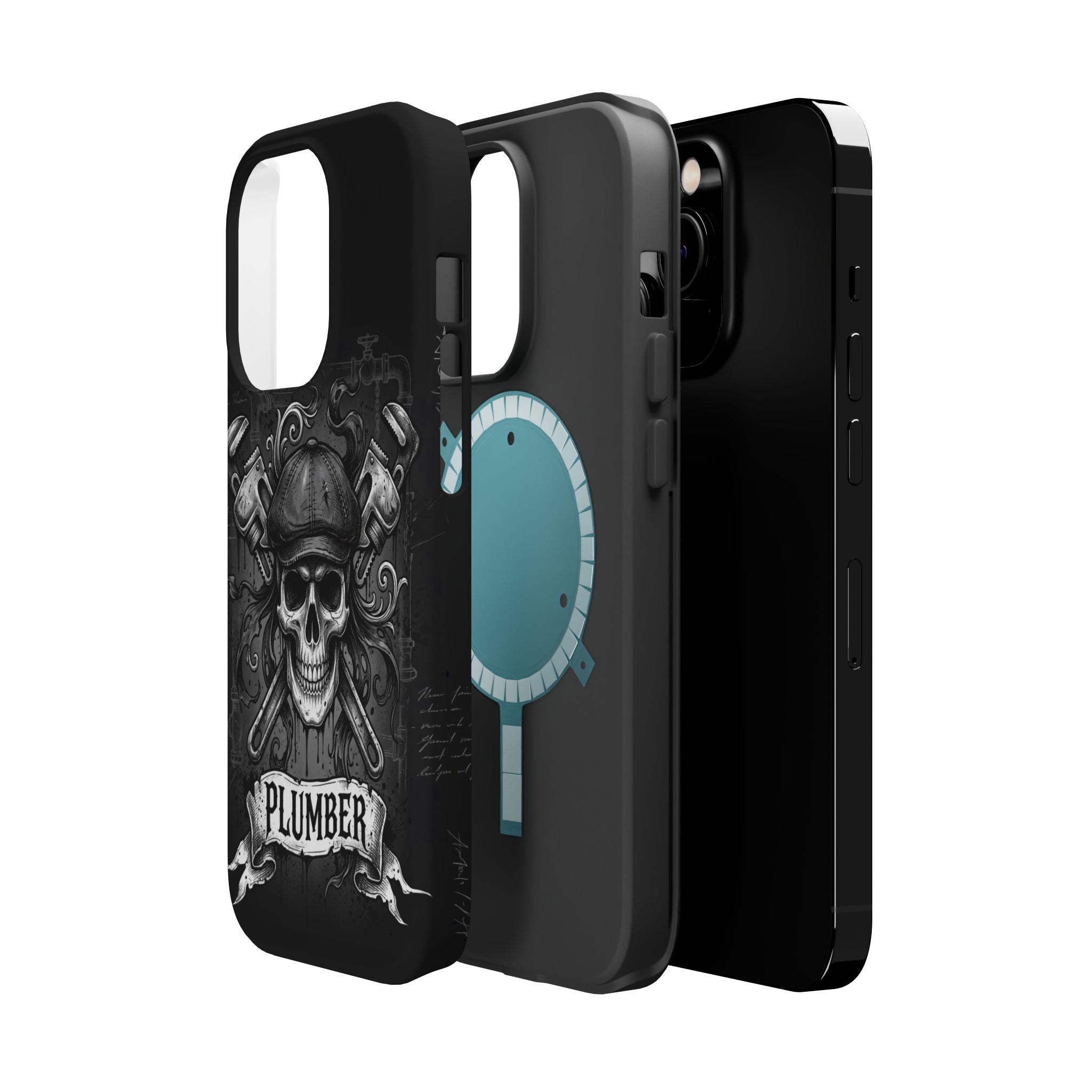 Skull & Wrenches Plumber Phone Case — Wireless Charging Cover