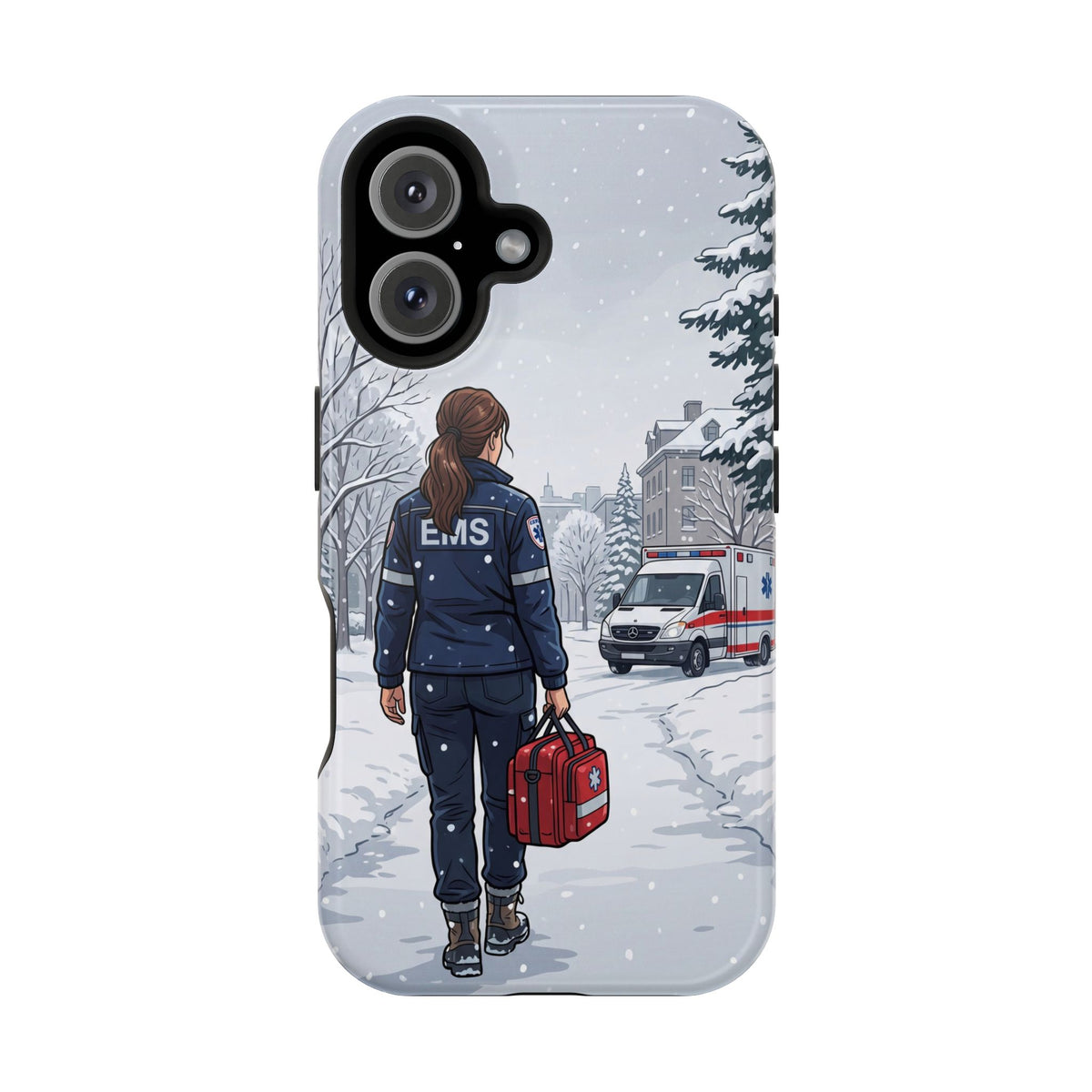 Paramedic/EMT Winter Phone Case — Magnetic Wireless Charging Cover
