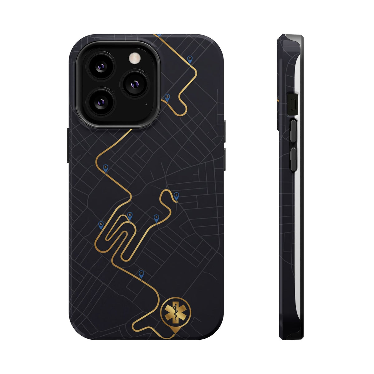 Paramedic/EMT Route Line Phone Case — Magnetic Wireless Charging Cover