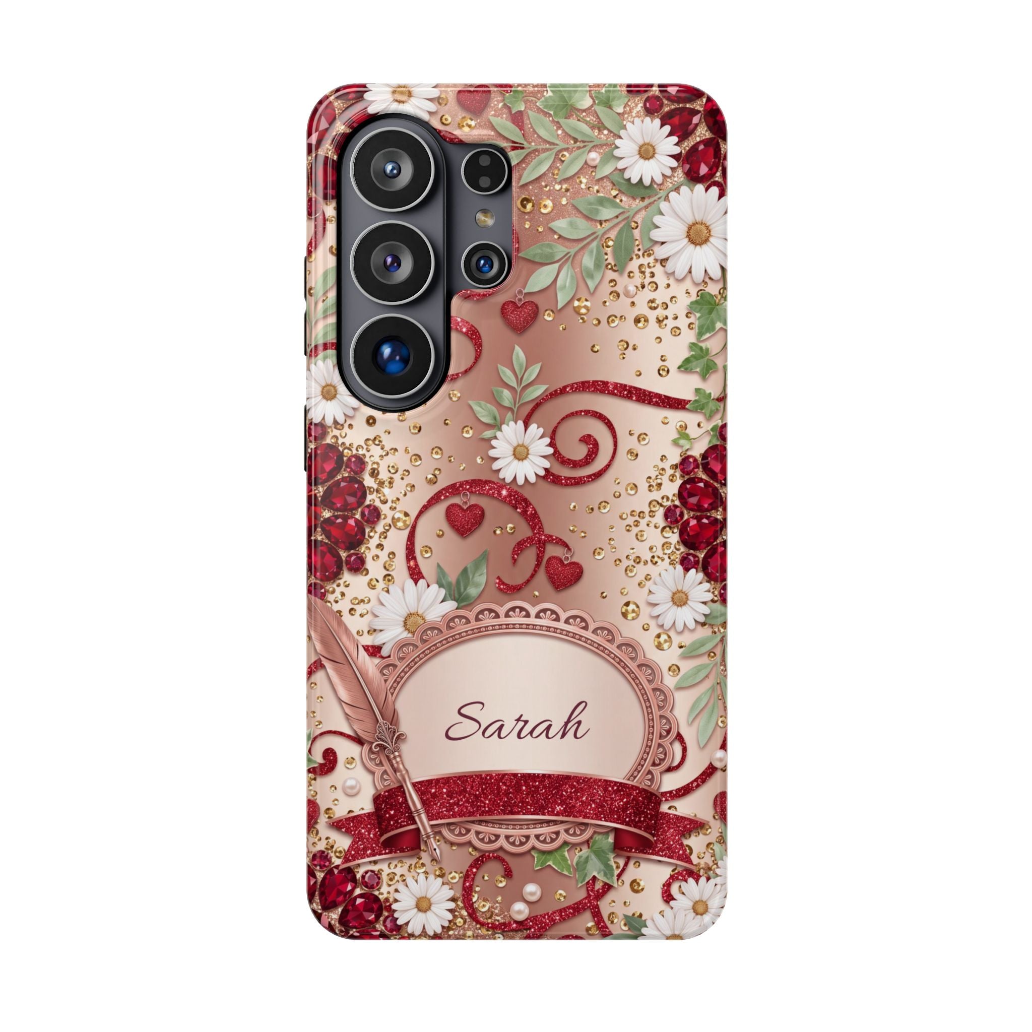 Personalized Vintage Floral Teacher Phone Case — Wireless Charging Cover