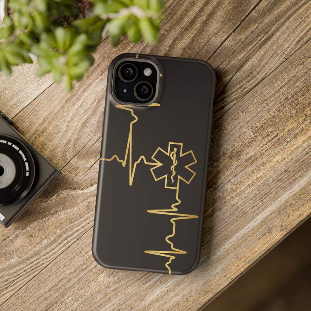 Paramedic/EMT Heartbeat Line Phone Case — Magnetic Wireless Charging Cover