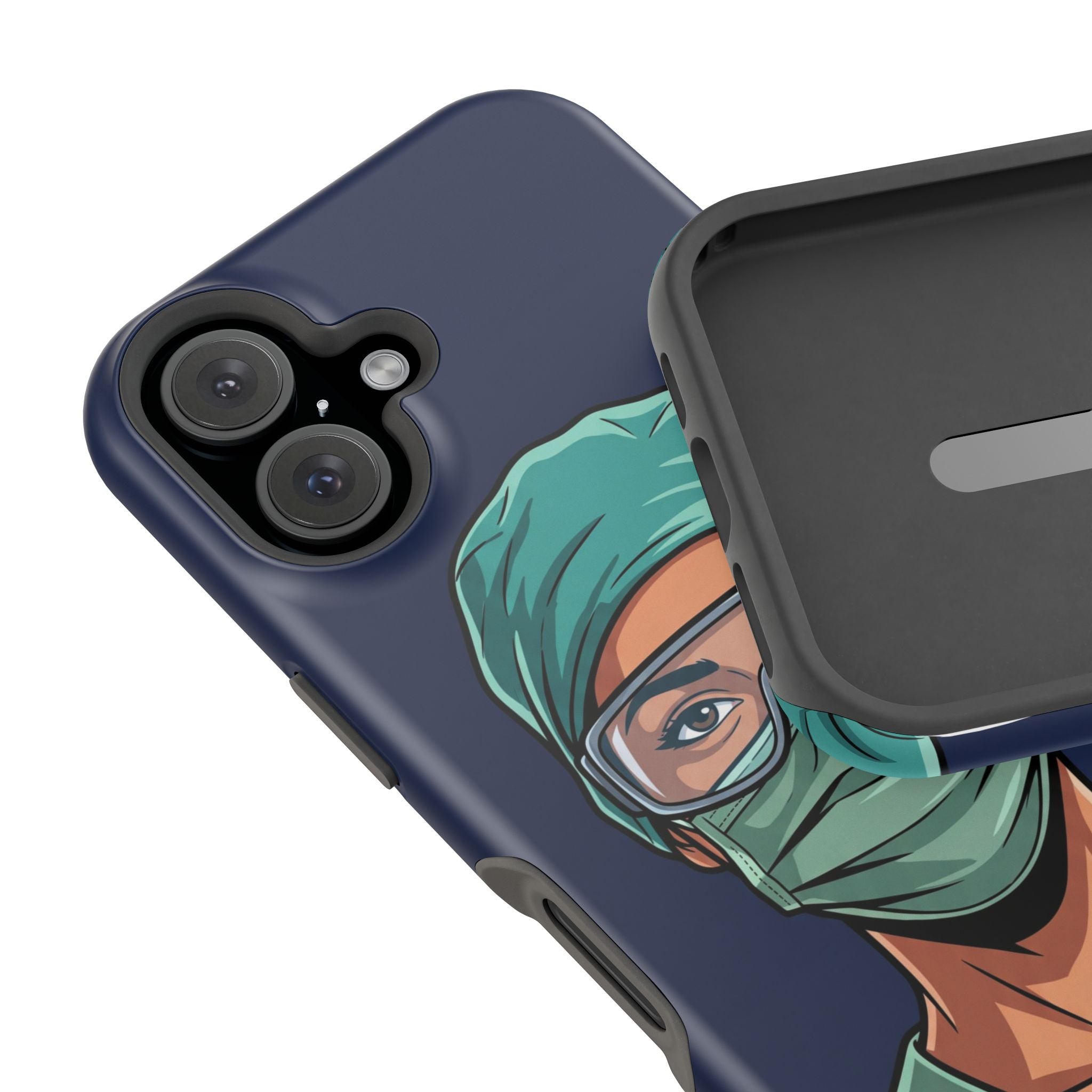 Bold Nurse Portrait Phone Case — Magnetic Wireless Charging Cover
