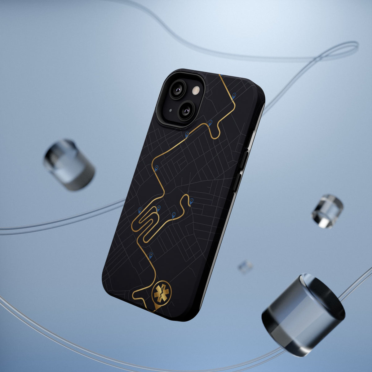 Paramedic/EMT Route Line Phone Case — Magnetic Wireless Charging Cover
