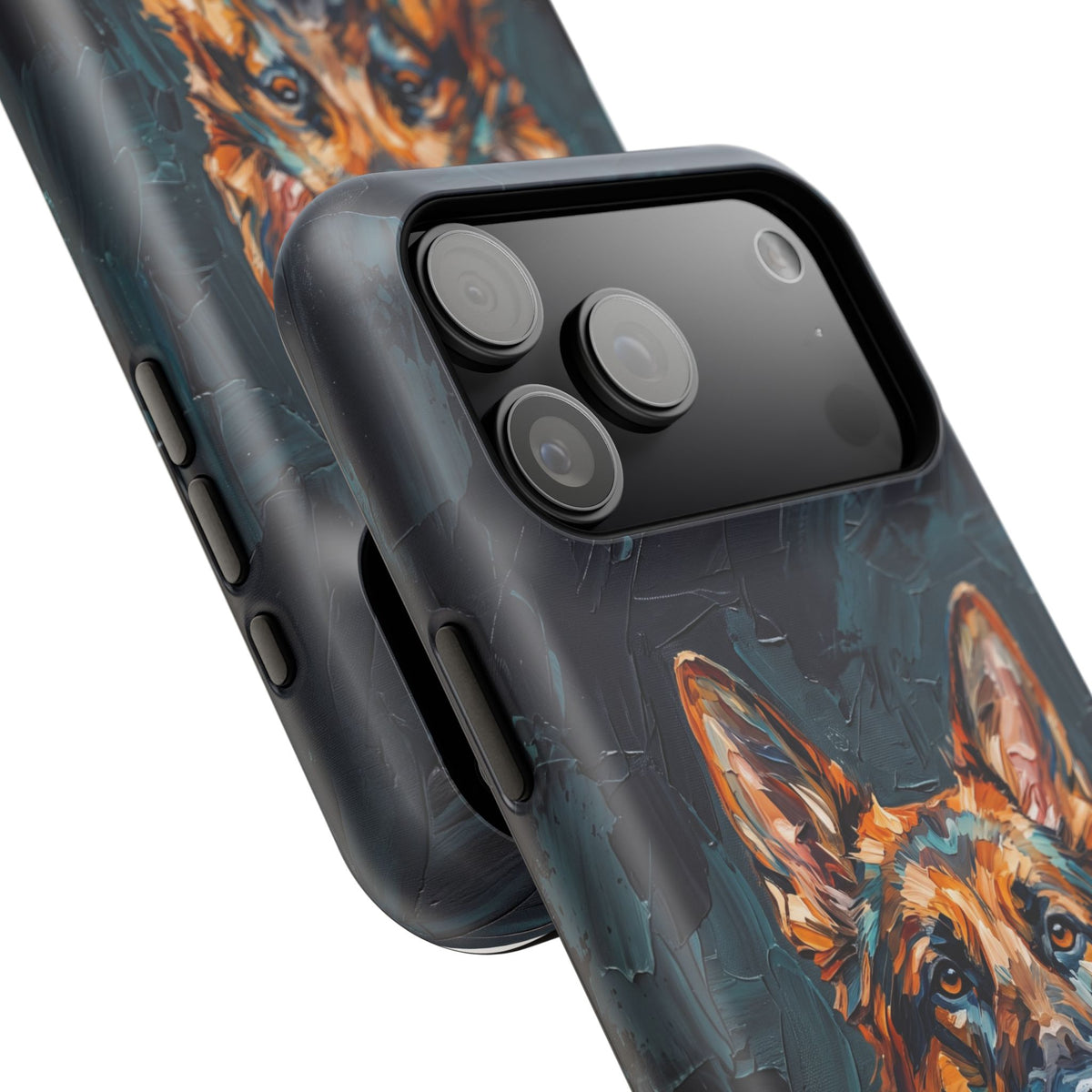 German Shepherd Phone Case | Palette Knife Painting Art — Tough Magnetic Case with Wireless Charging