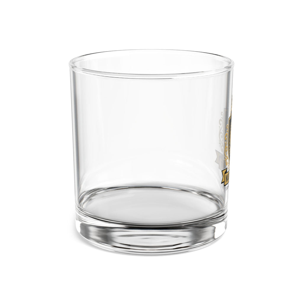 Master Plumber Crest Rocks Glass 10oz — Gold & Black Whiskey Glass