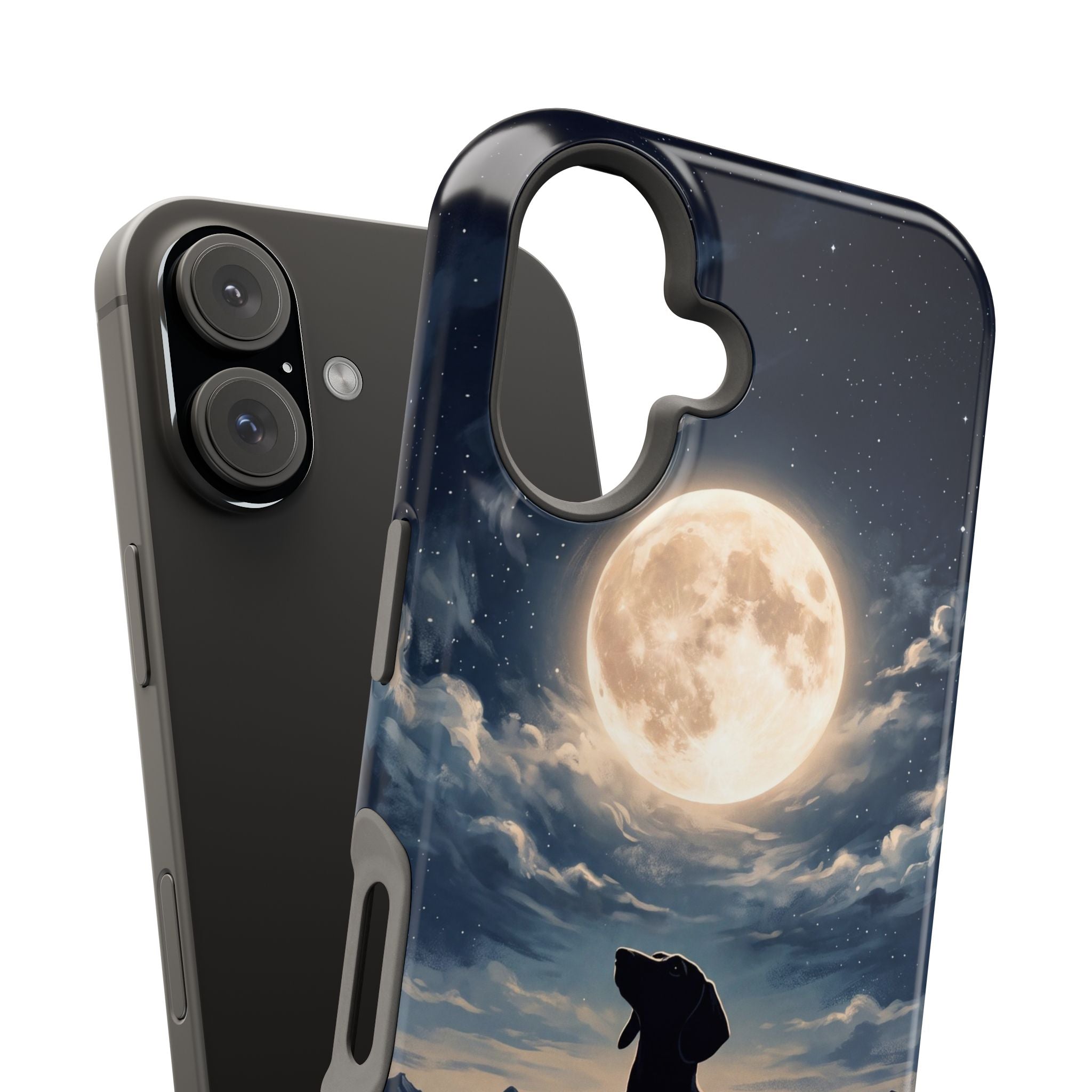 Personalized Dachshund Moonlight Phone Case — Wireless Charging Cover