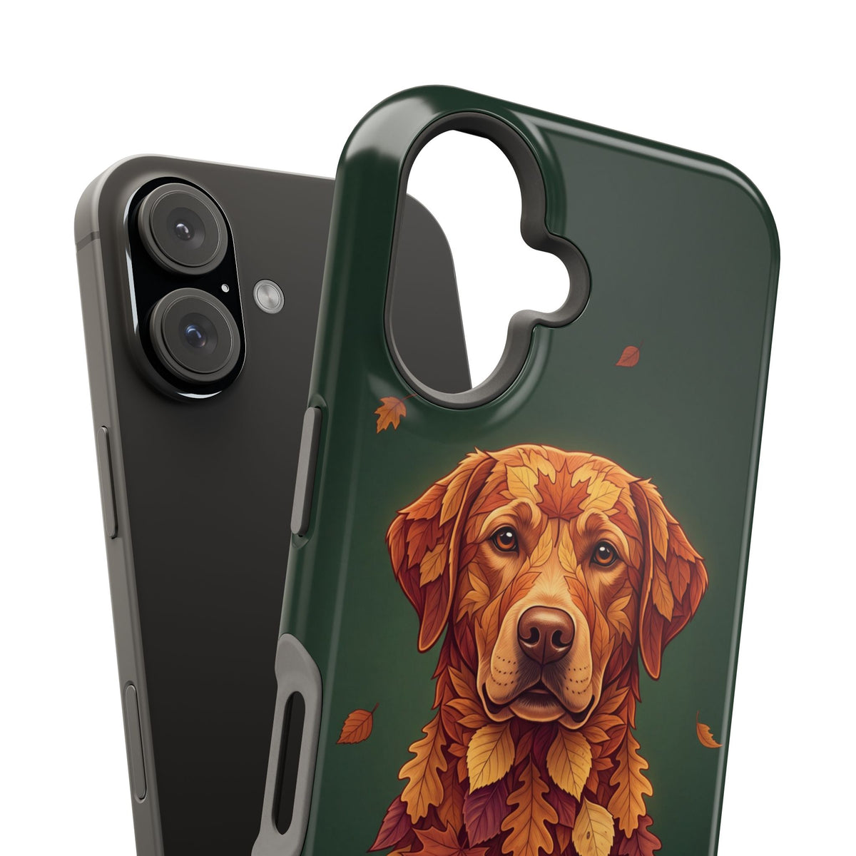 Autumn Leaves Labrador Phone Case — Tough Magnetic Case with Wireless Charging