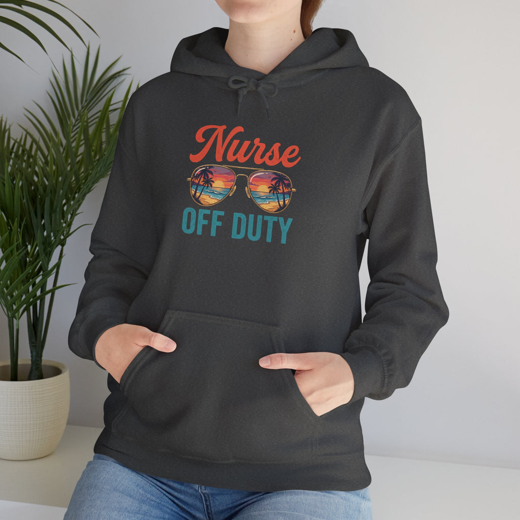 Nurse Off Duty Hoodie — Beach Vacation Nurse Graphic Pullover
