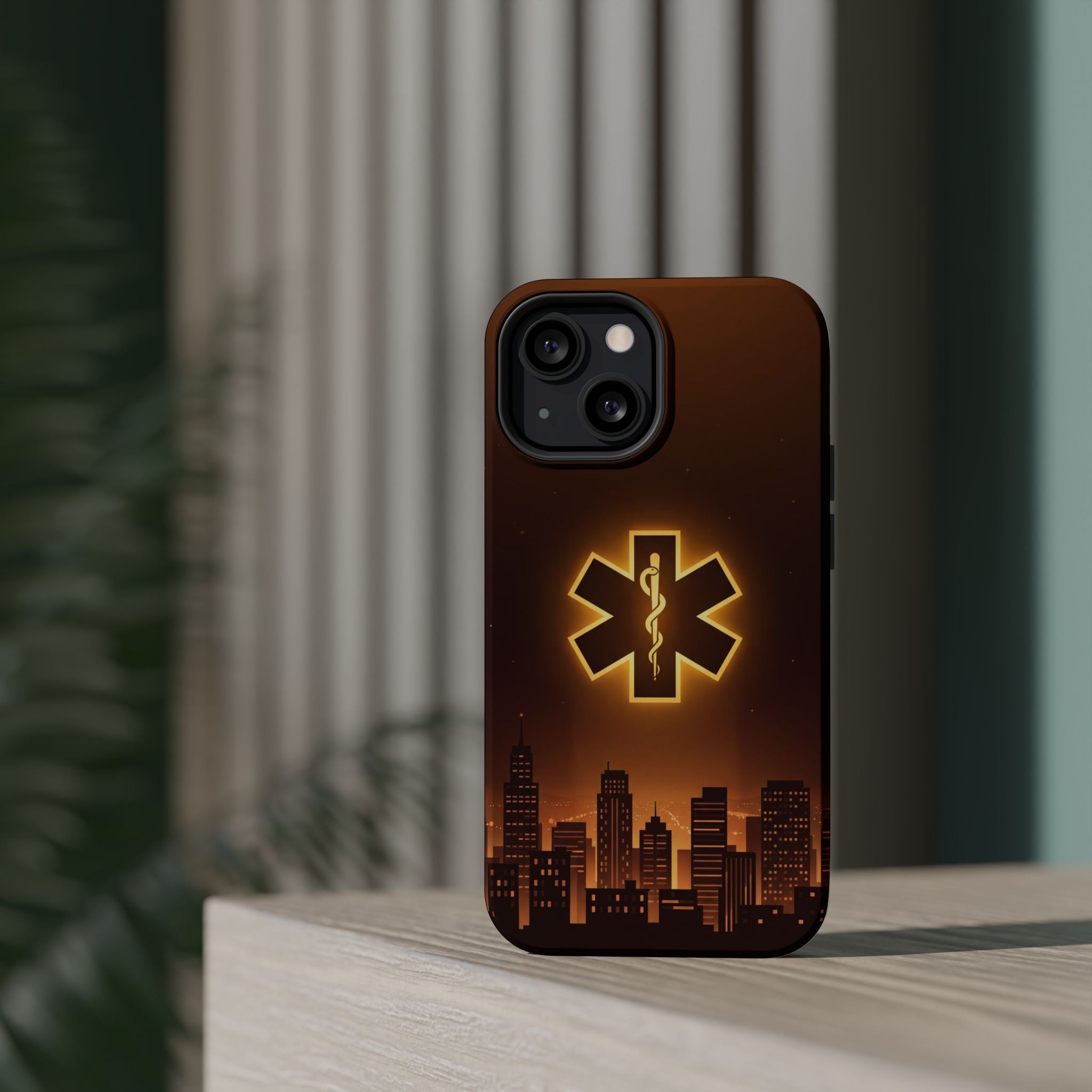 Paramedic/EMT Skyline Phone Case — Magnetic Wireless Charging Cover