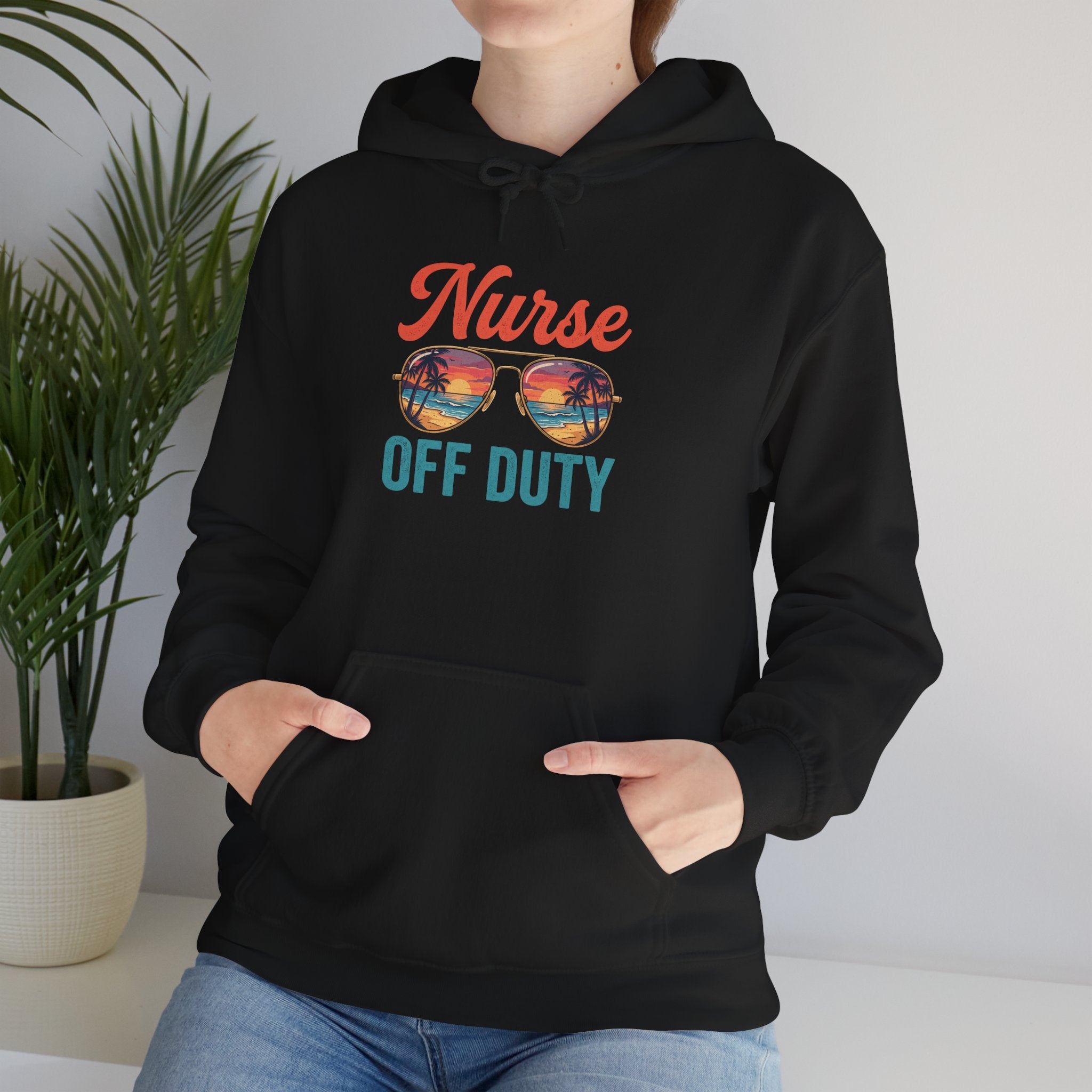 Nurse Off Duty Hoodie — Beach Vacation Nurse Graphic Pullover