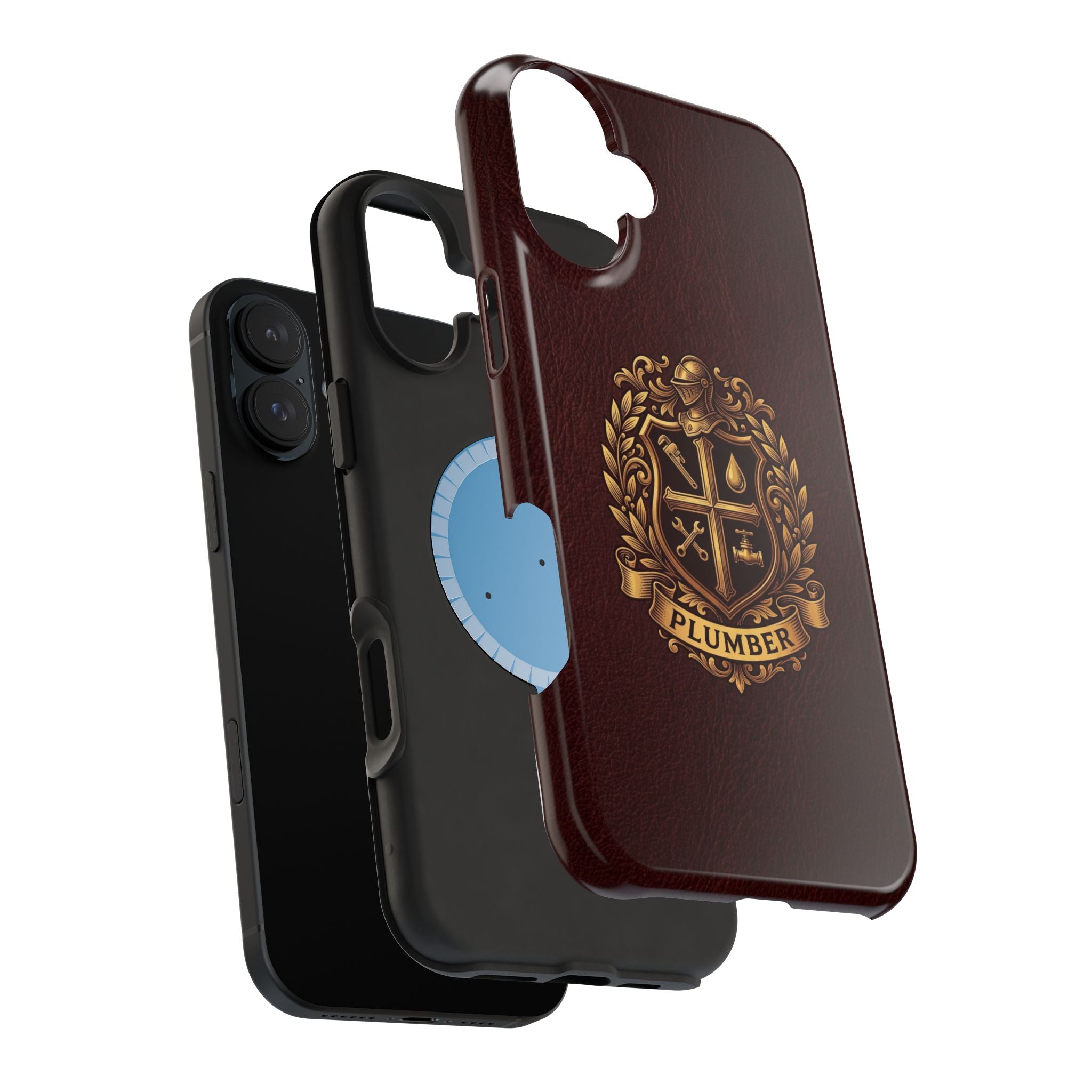 Plumber Crest Phone Case — Heraldic Shield Design Wireless Charging Cover