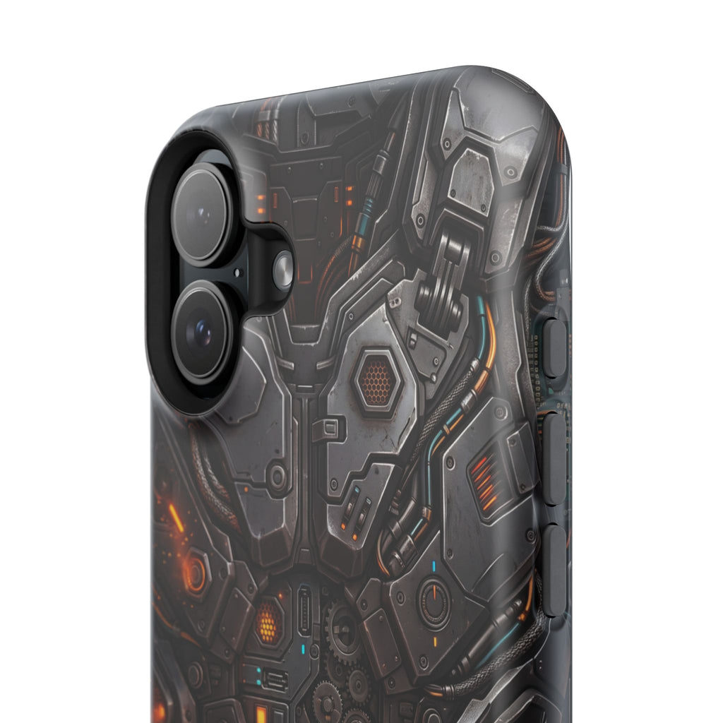 Mech Armor Phone Case — Industrial Circuit Wireless Charging Cover