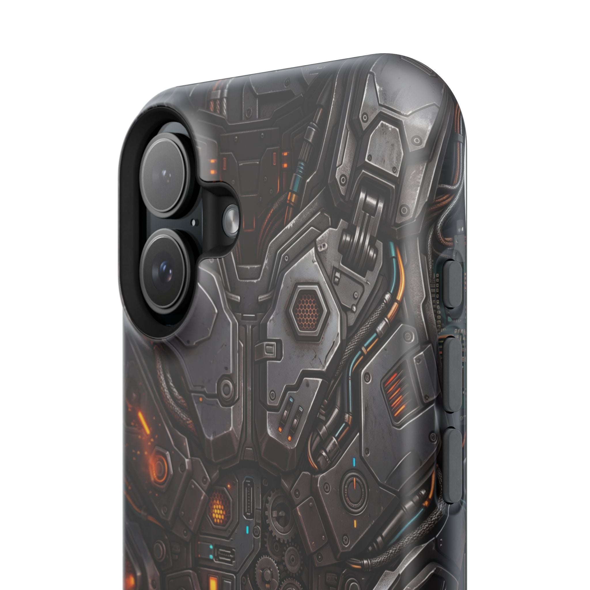 Mech Armor Phone Case — Industrial Circuit Wireless Charging Cover