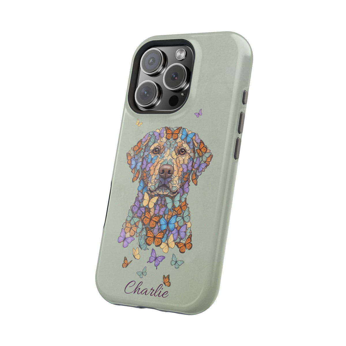 Personalized Butterfly Labrador Phone Case — Tough Magnetic Case with Wireless Charging