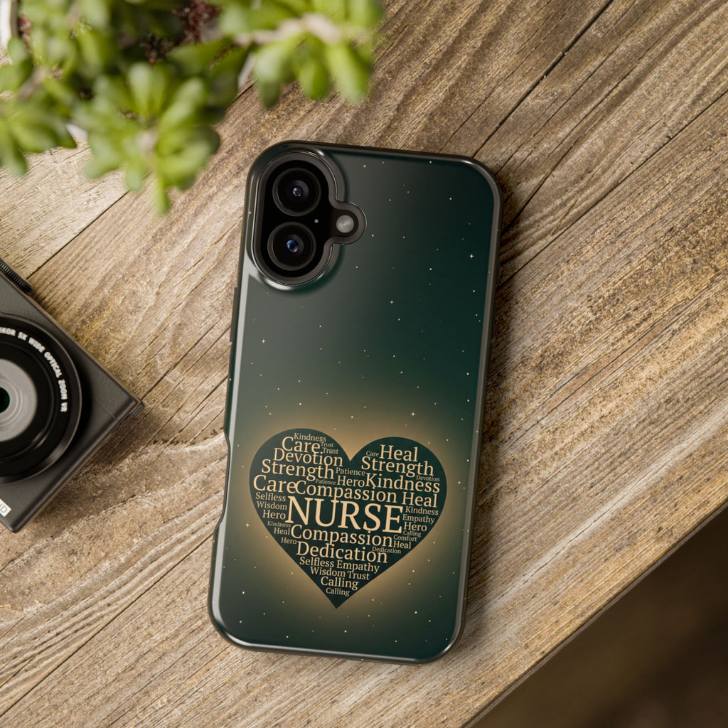Nurse Heart Word and Art Phone Case — Impact-Resistant Wireless Charging Cover