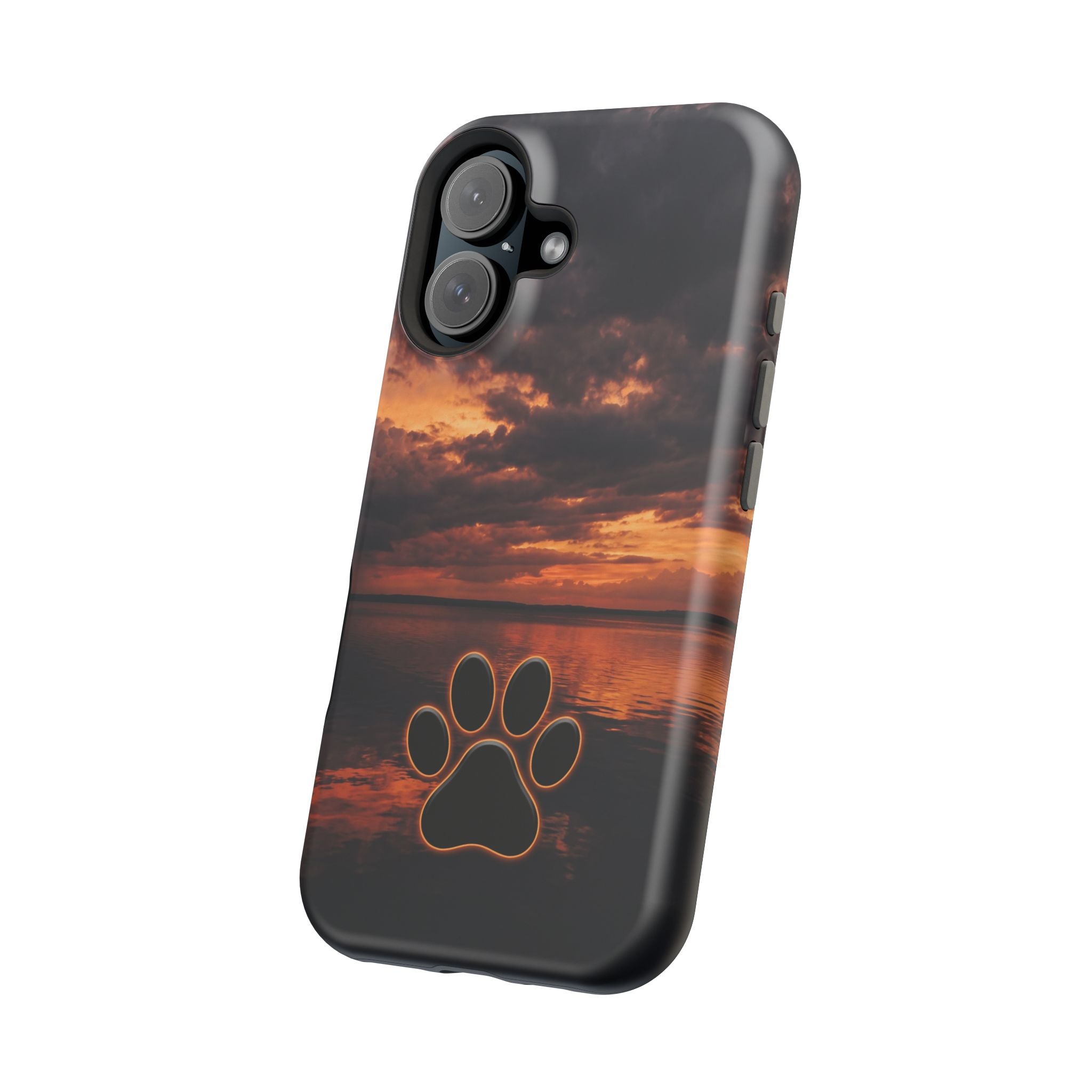 Paw Sunset Magnetic Impact-Resistant Phone Case for iPhone and Samsung Galaxy series