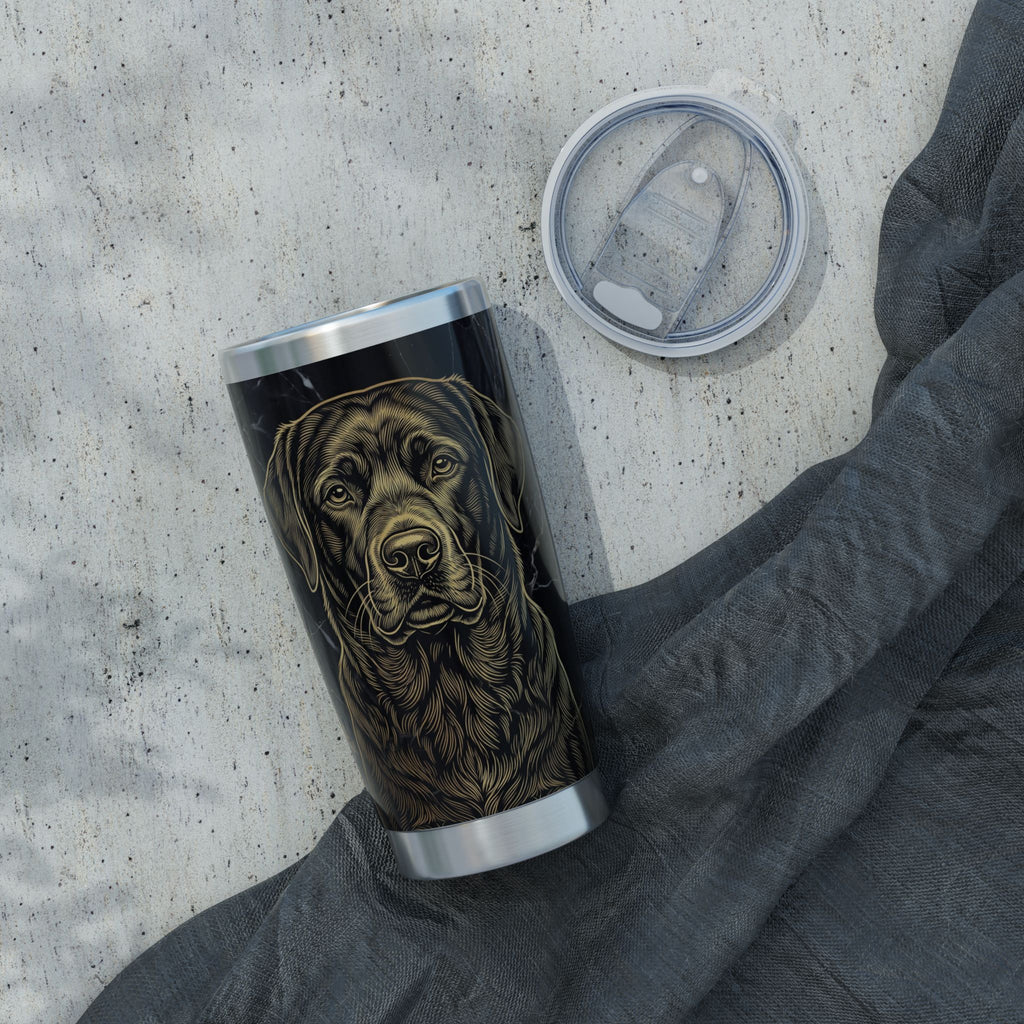 Labrador Tumbler | Gold Engraved Marble Art — 20 oz Stainless Travel Mug
