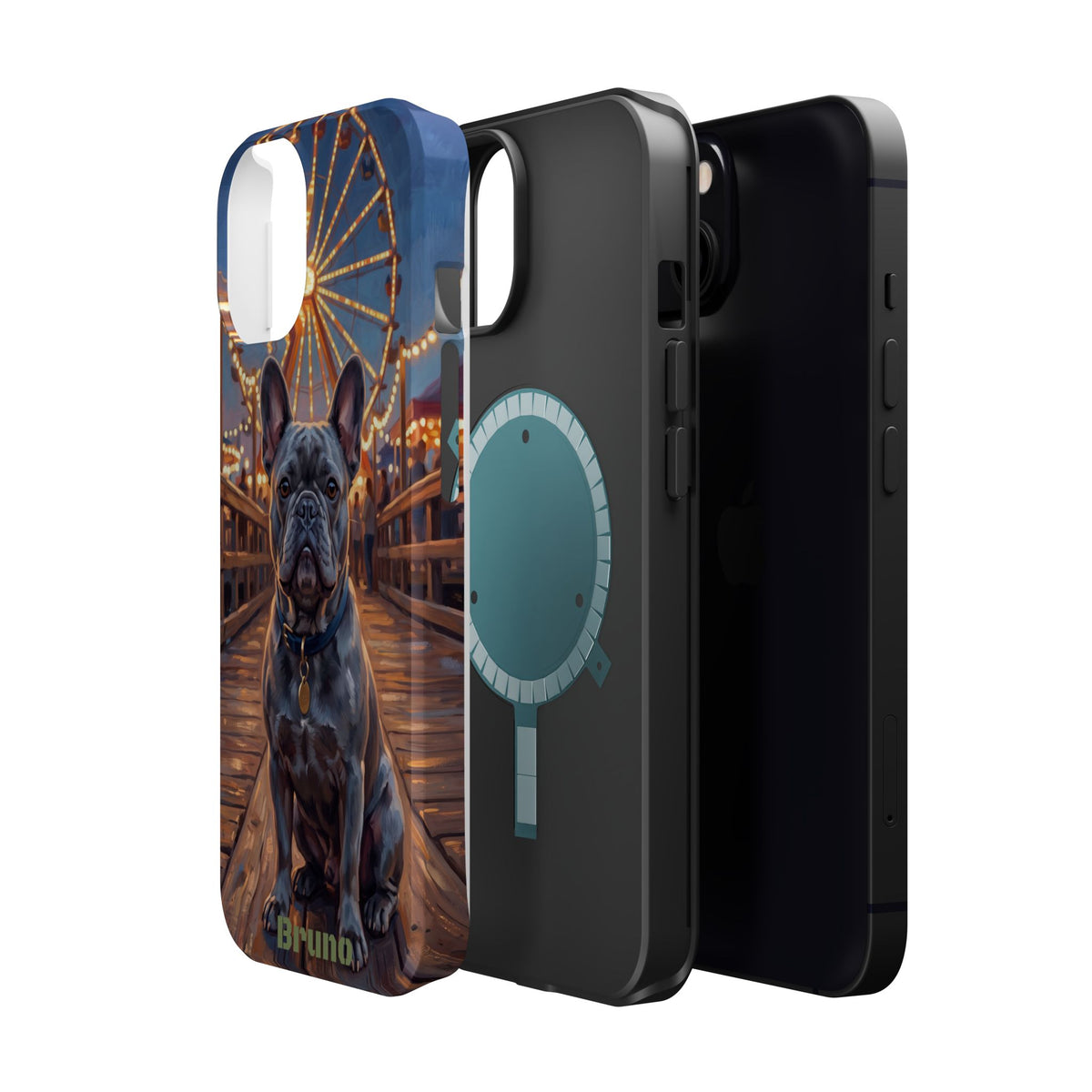 Personalized French Bulldog Pier Lights Phone Case — Wireless Charging Cover