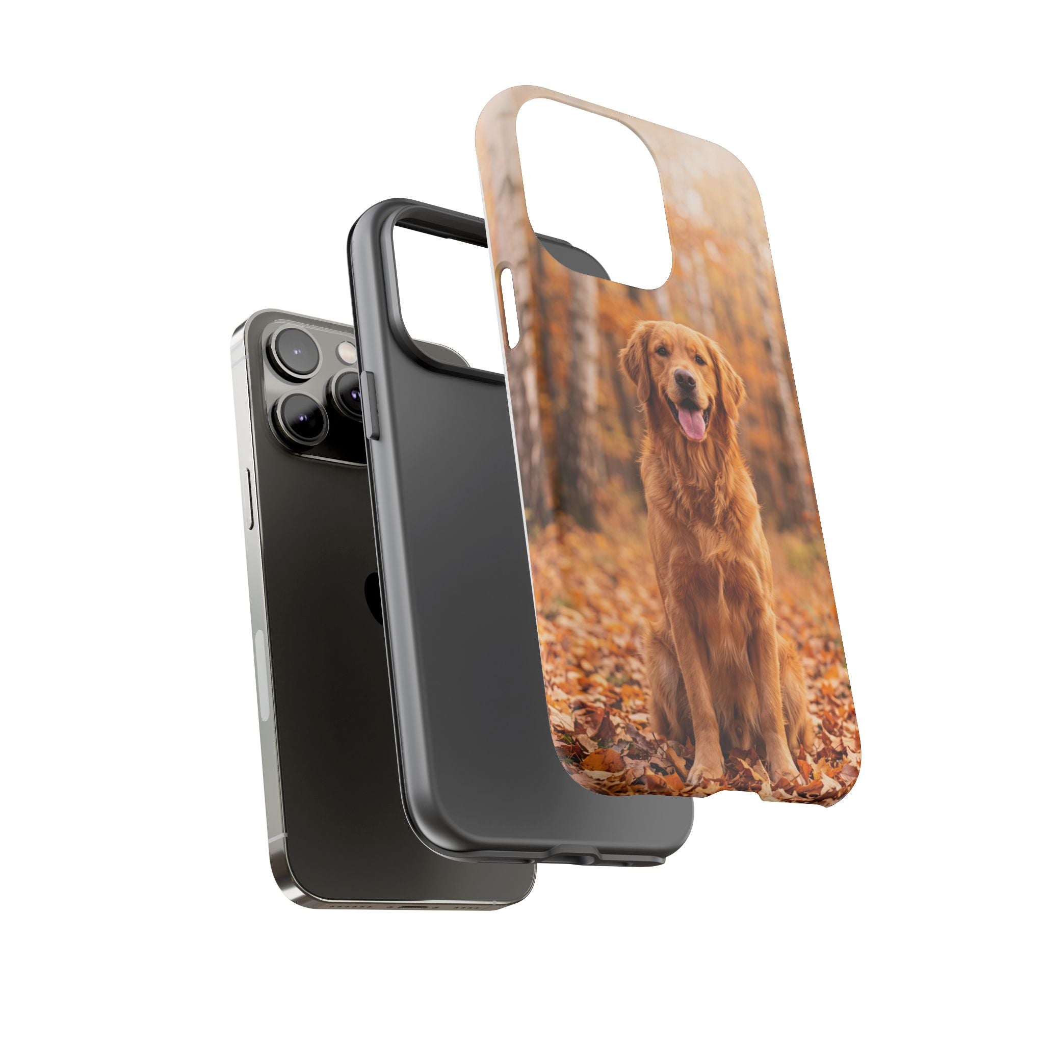 Golden Retriever Autumn Forest Phone Case | Happy Dog in Fall Foliage | Samsung & iPhone