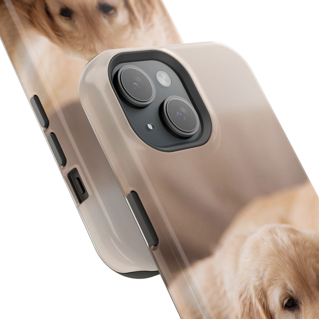 Golden Retriever Puppy Phone Case — Impact-Resistant Wireless Charging Cover