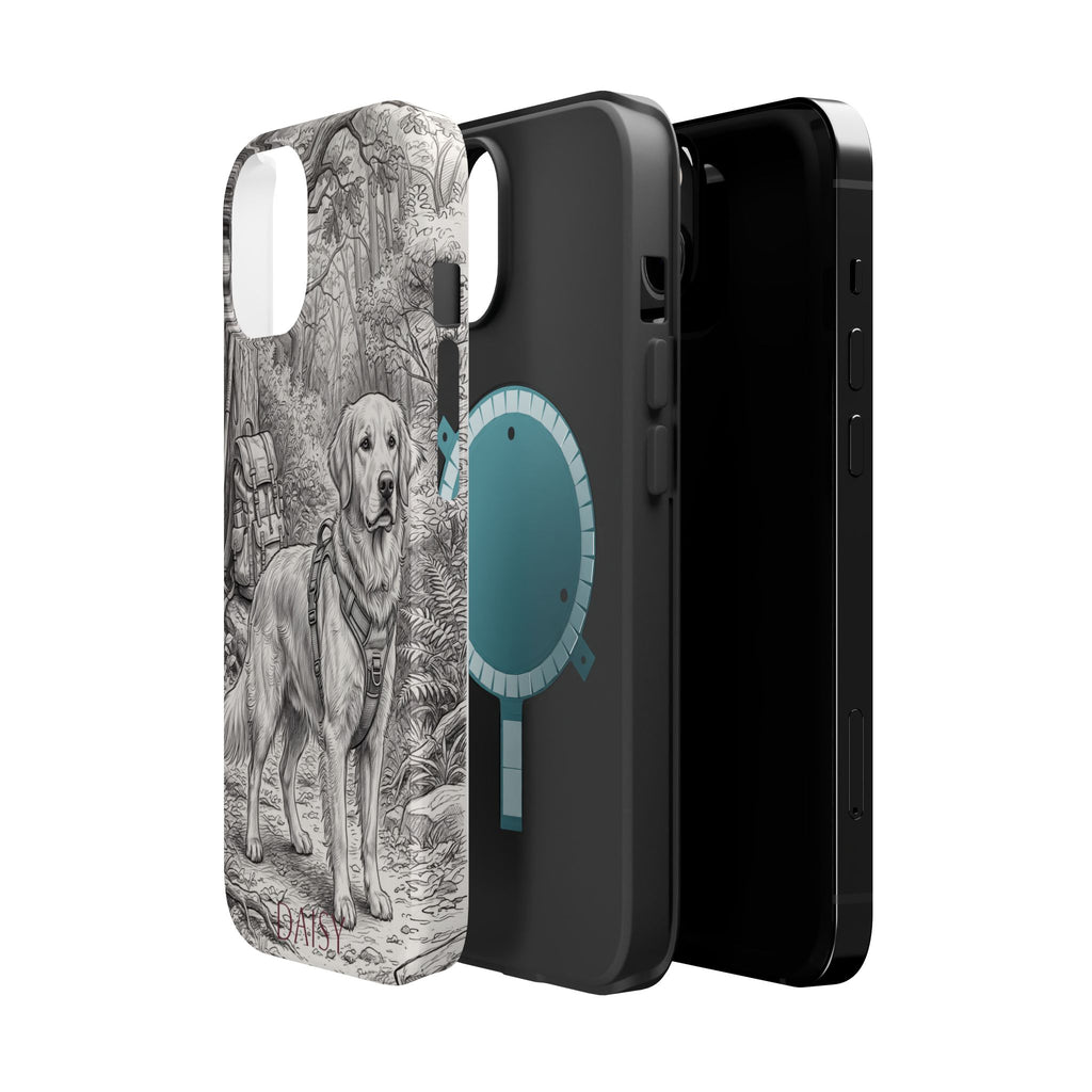 Personalized Golden Retriever Woodland Trail Phone Case — Wireless Charging Cover