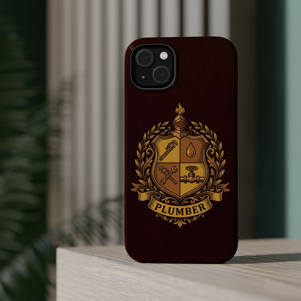 Plumber Crest Phone Case — Heraldic Shield Wireless Charging Cover