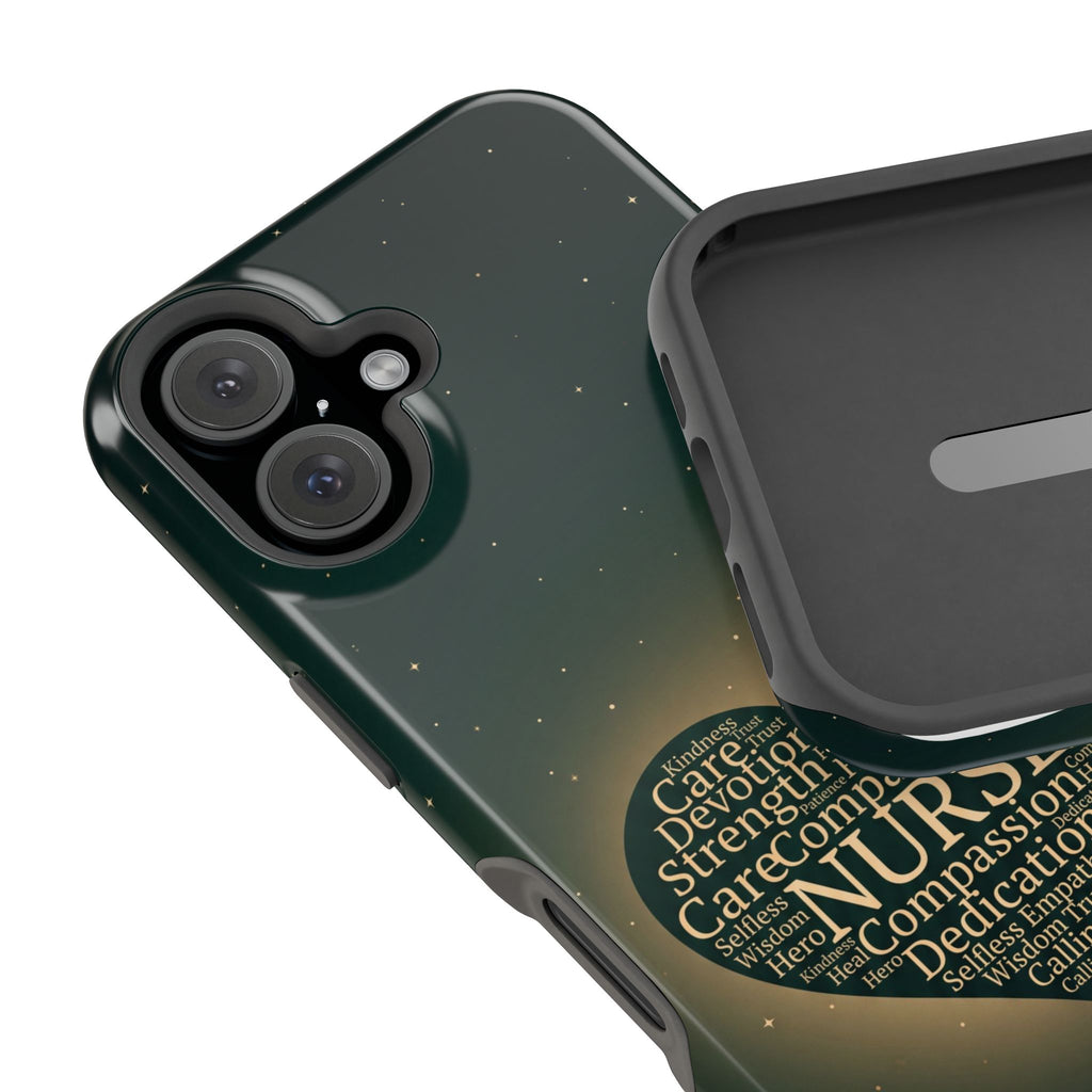 Nurse Heart Word and Art Phone Case — Impact-Resistant Wireless Charging Cover
