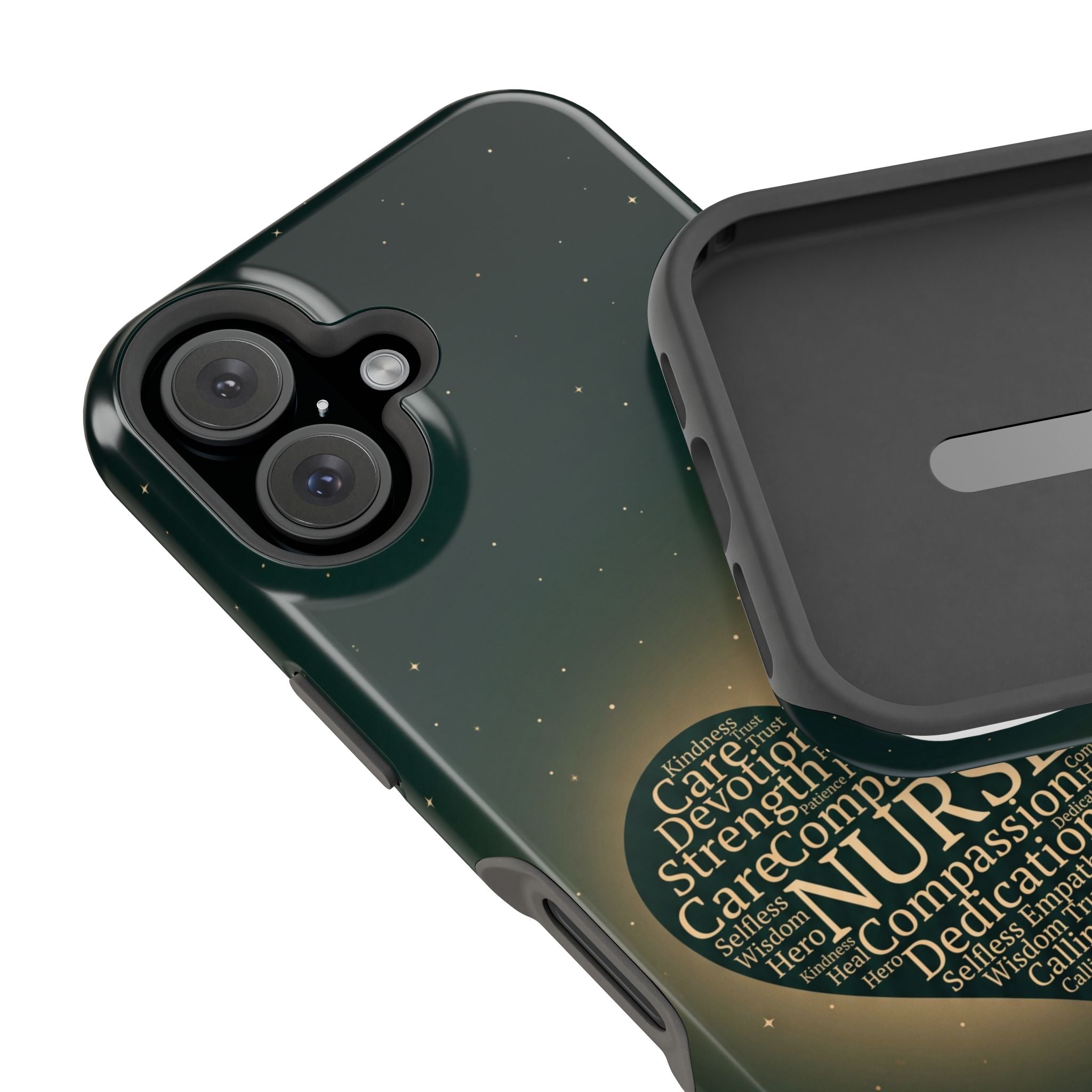 Nurse Heart Word and Art Phone Case — Impact-Resistant Wireless Charging Cover