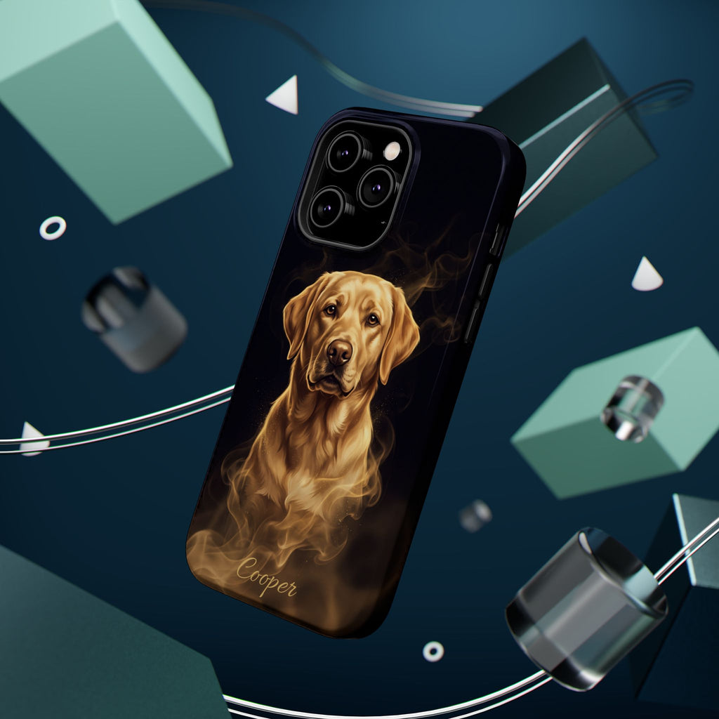 Personalized Gold Smoke Labrador Phone Case — Tough Magnetic Case with Wireless Charging