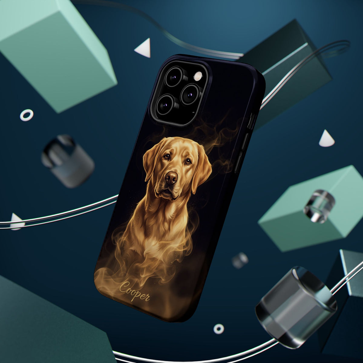 Personalized Gold Smoke Labrador Phone Case — Tough Magnetic Case with Wireless Charging
