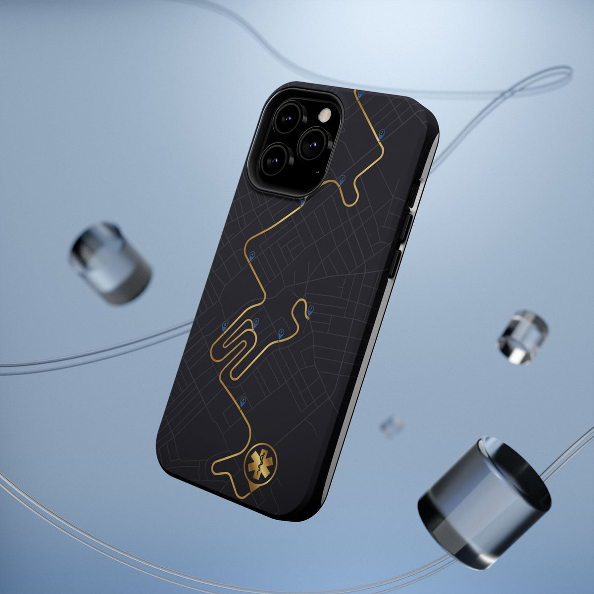 Paramedic/EMT Route Line Phone Case — Magnetic Wireless Charging Cover