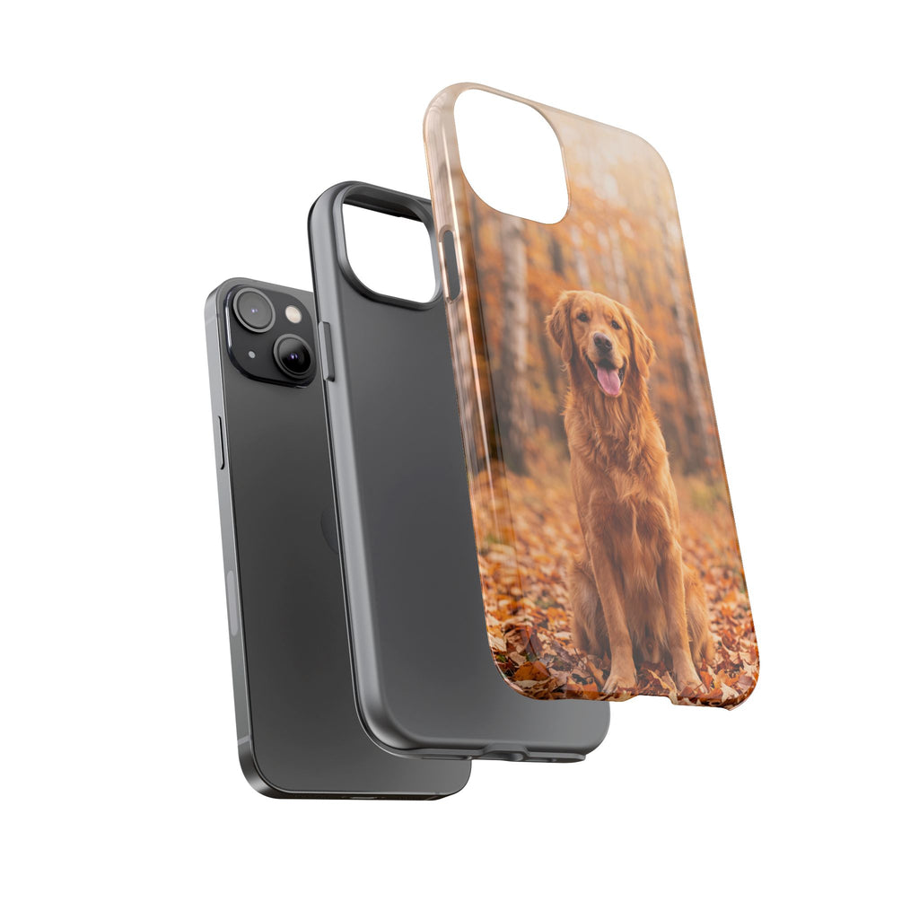 Golden Retriever Autumn Forest Phone Case | Happy Dog in Fall Foliage | Samsung & iPhone