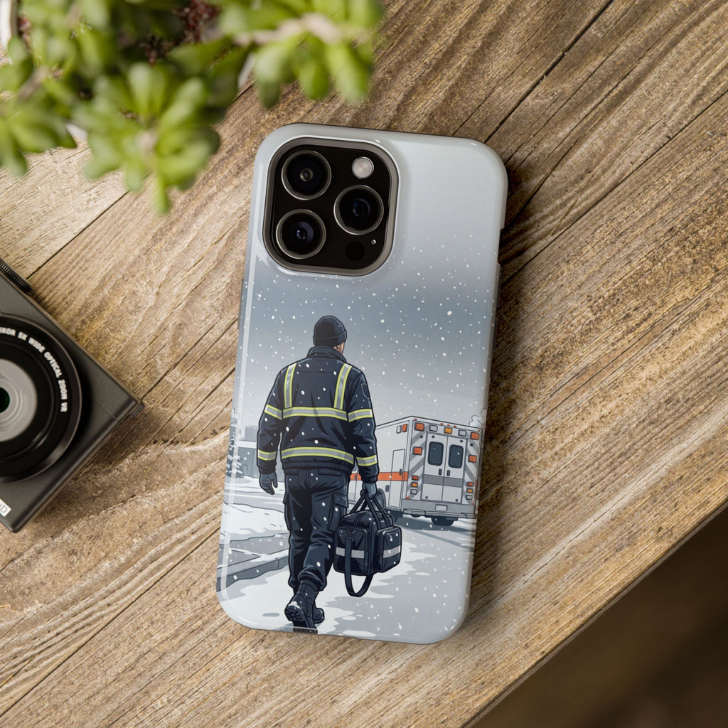 Bold Paramedic/EMT Portrait Phone Case — Magnetic Wireless Charging Cover