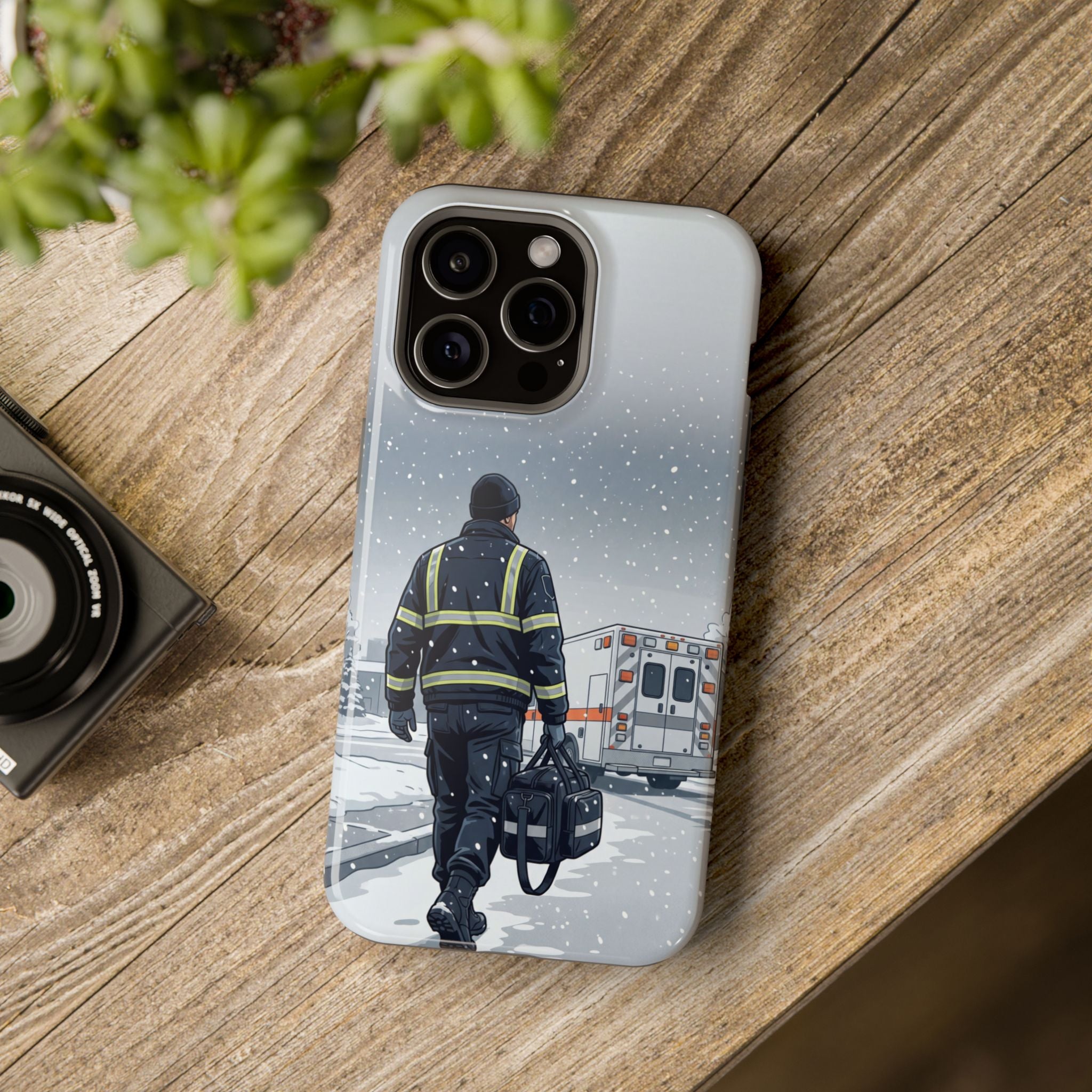 Bold Paramedic/EMT Portrait Phone Case — Magnetic Wireless Charging Cover
