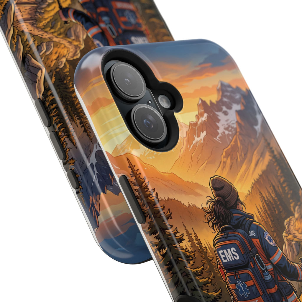 Paramedic/EMT Mountain Phone Case — Magnetic Wireless Charging Cover