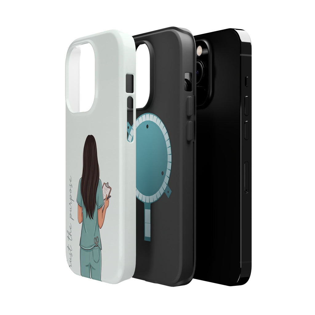 Nurse Illustration Phone Case — Impact-Resistant Wireless Charging Cover