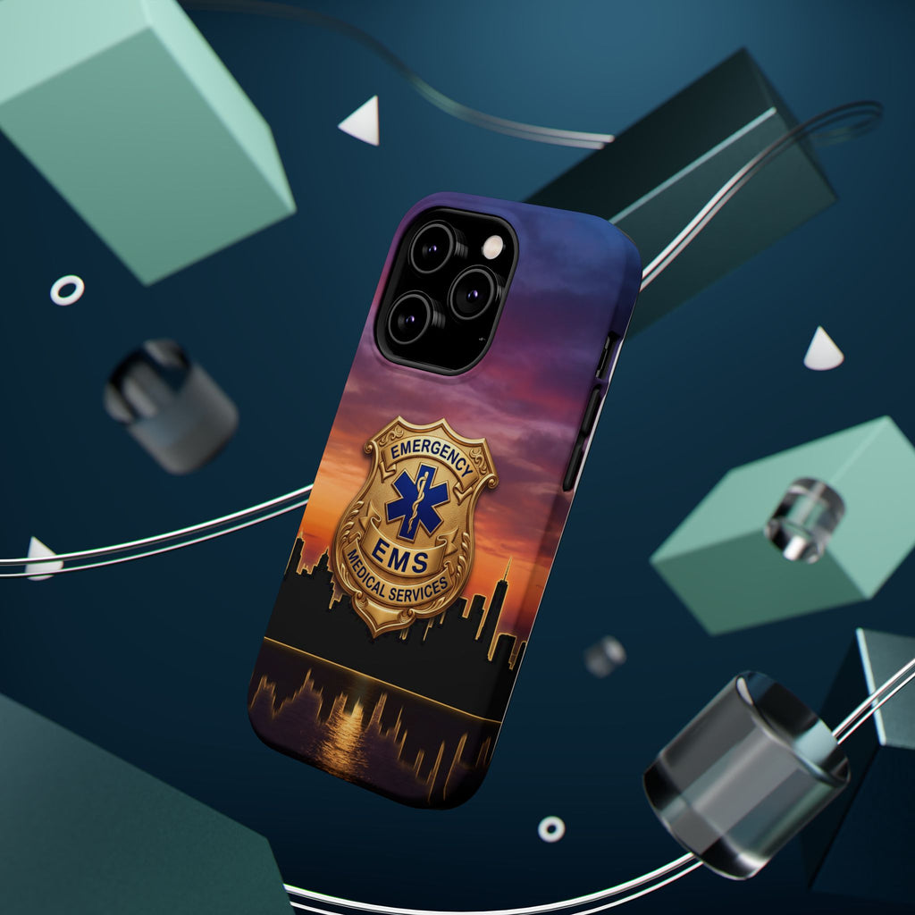 EMS Badge Sunset Skyline Phone Case — Magnetic Wireless Charging Cover