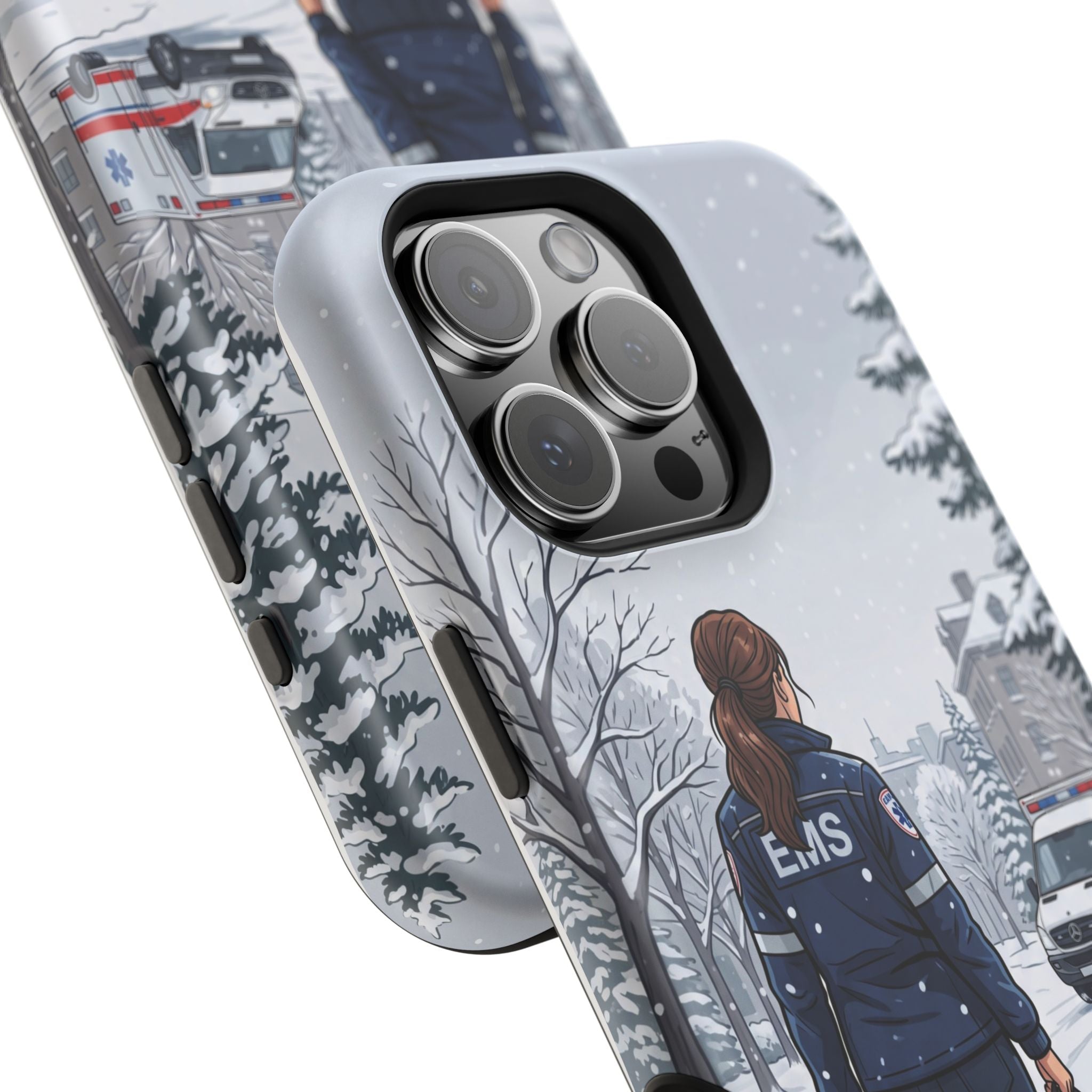 Paramedic/EMT Winter Phone Case — Magnetic Wireless Charging Cover