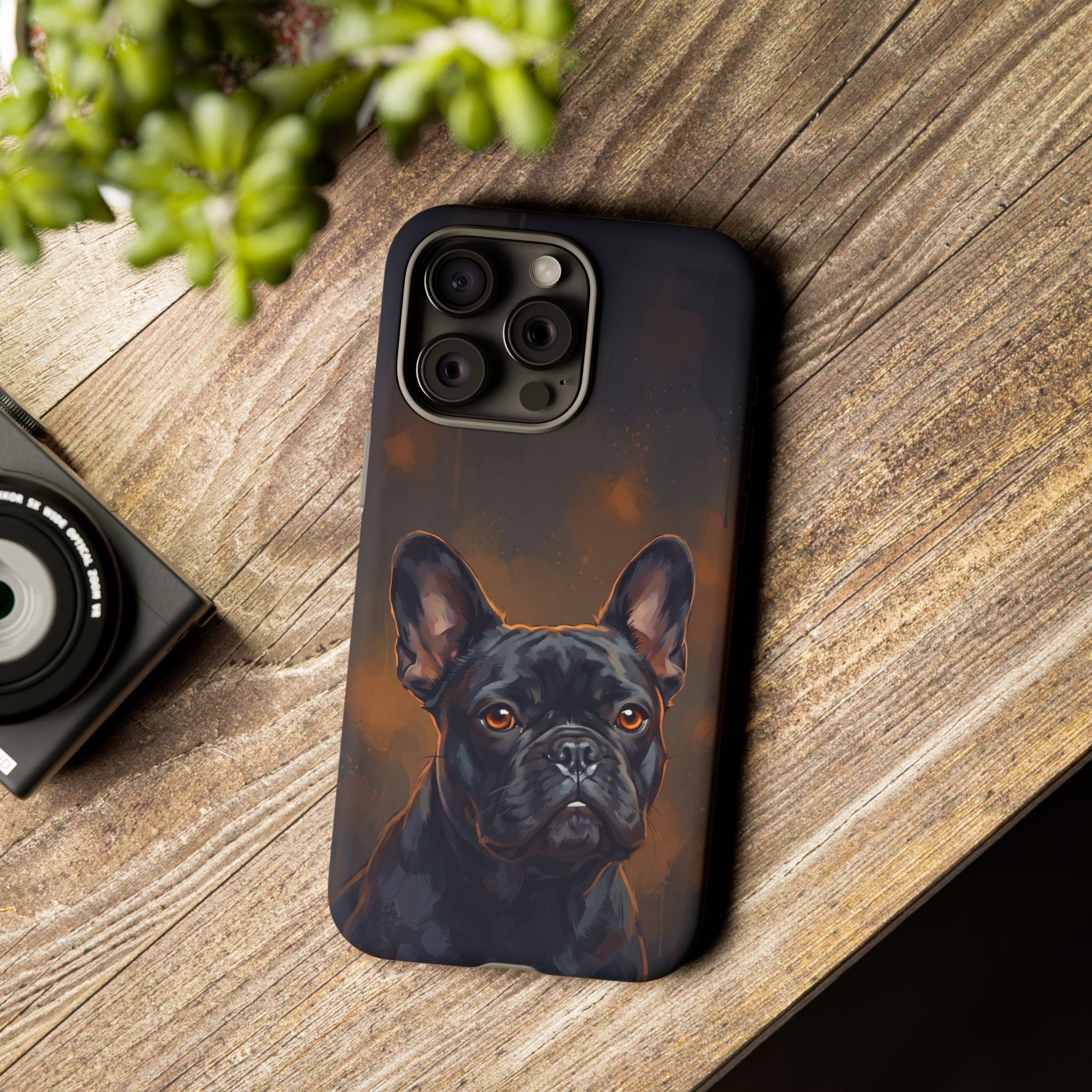 Moody French Bulldog Portrait Phone Case | Dramatic Studio Photography Style | iPhone & Samsung