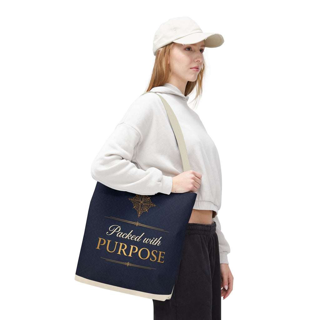 Packed with Purpose Tote | Inspirational Nurse Gift Tote Bag | Healthcare Worker Appreciation Gift | Premium Polyester Carry-All
