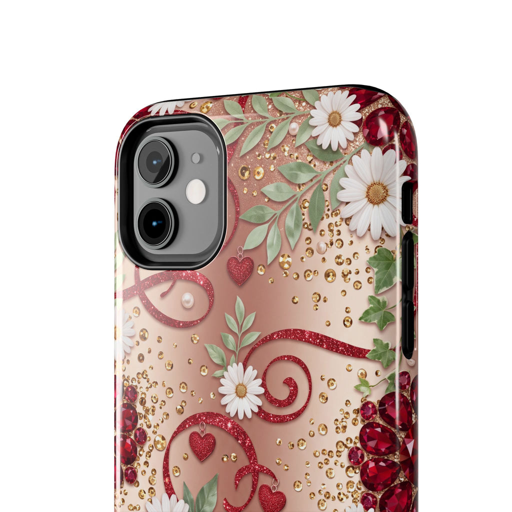 Personalized Teacher Phone Case — Custom Name and Message - Floral Jeweled Design